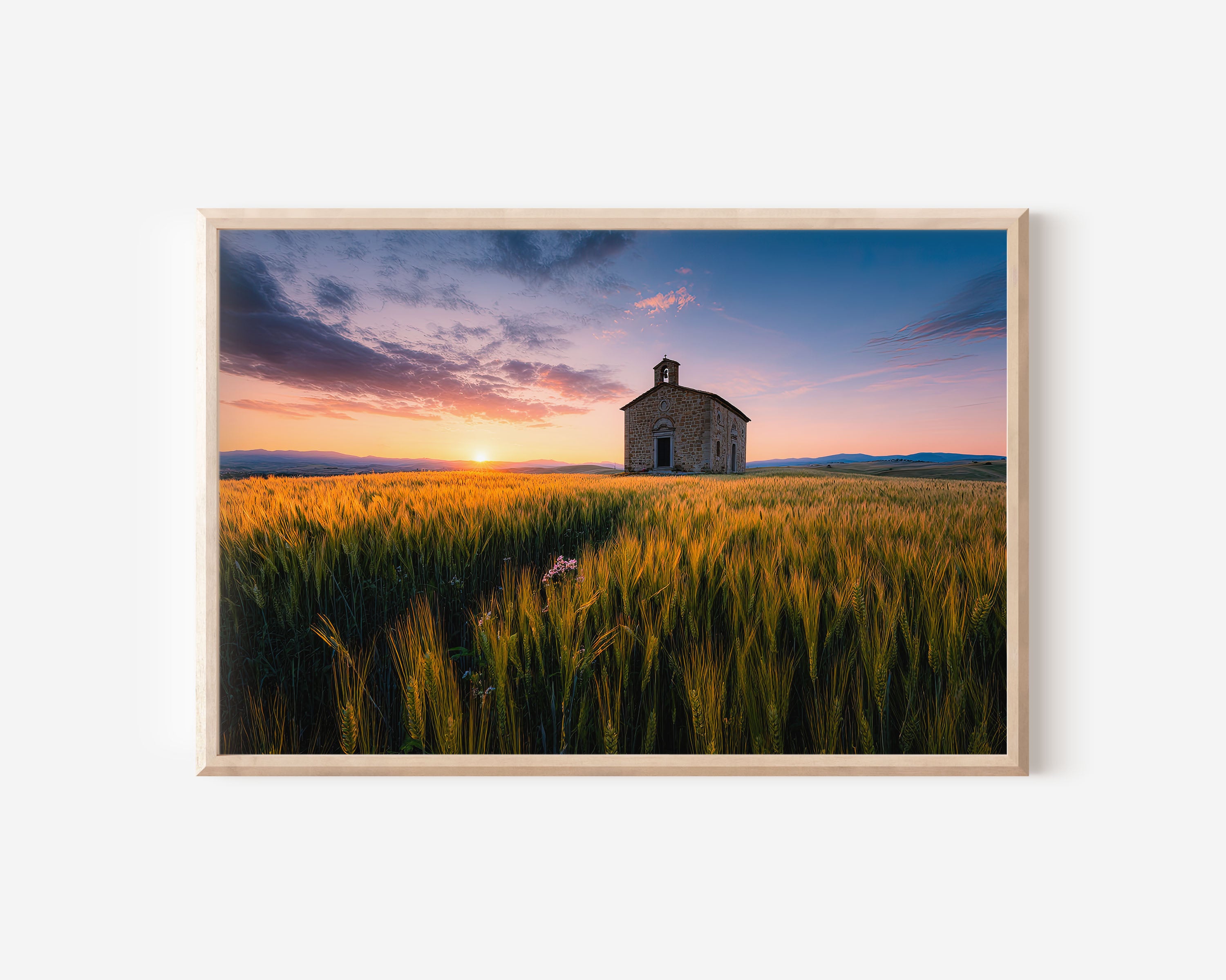 Val d'Orcia Golden Hour Chapel Print