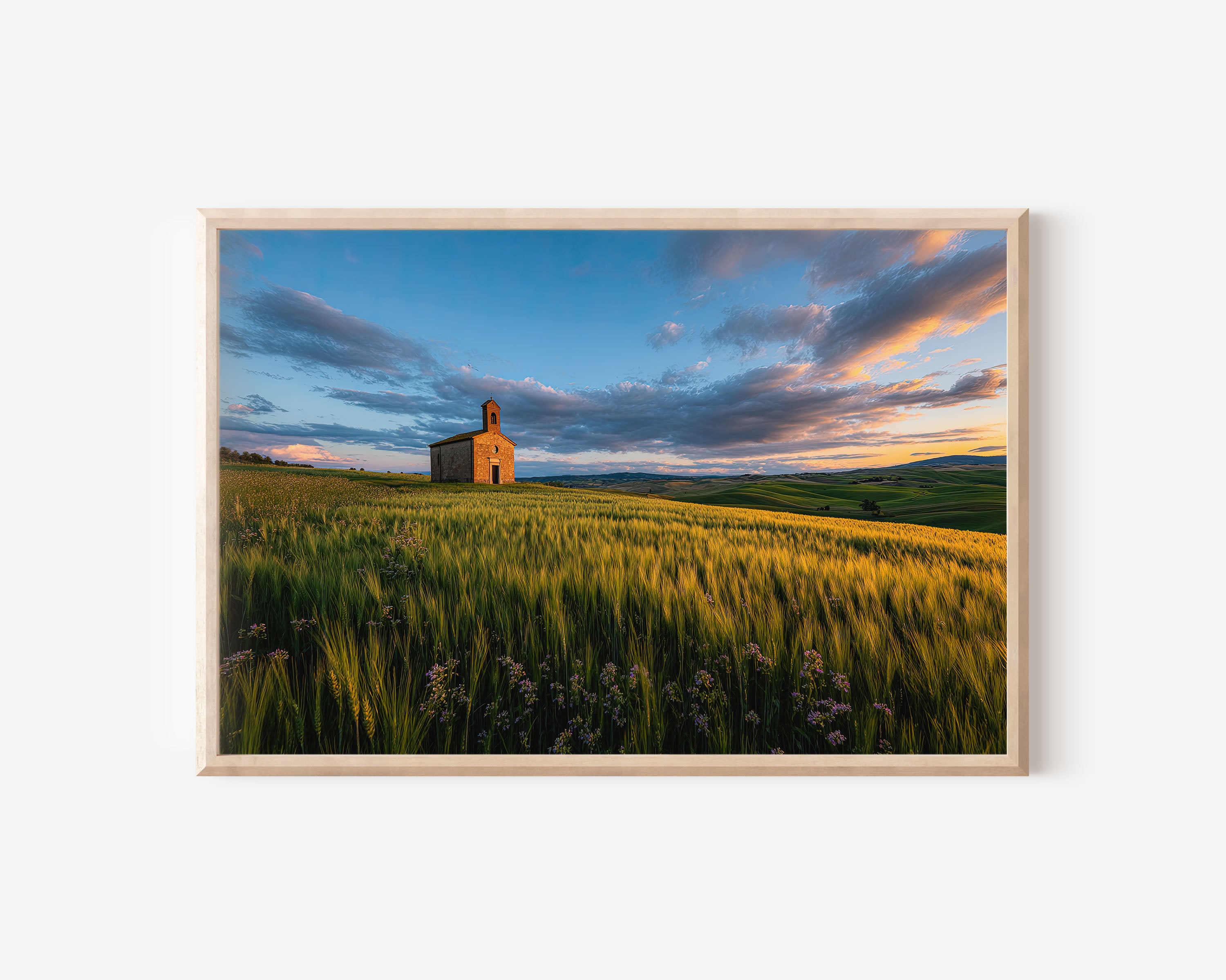 Val d'Orcia Golden Hour Chapel Print