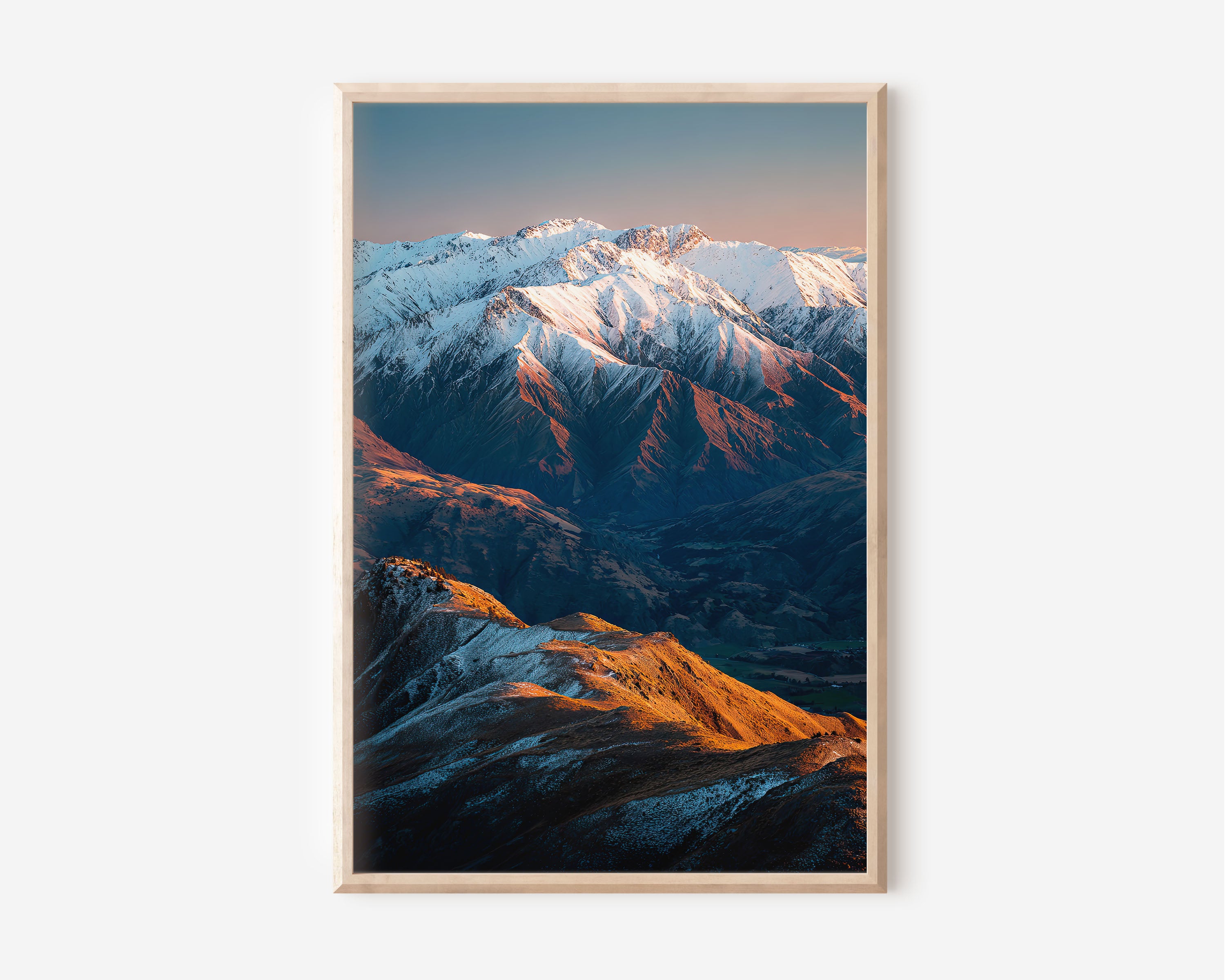 Wanaka Mountains Wall Art Print | New Zealand Landscape Photography | South Island Alpine Poster | Otago Nature Print | NZ Home Decor