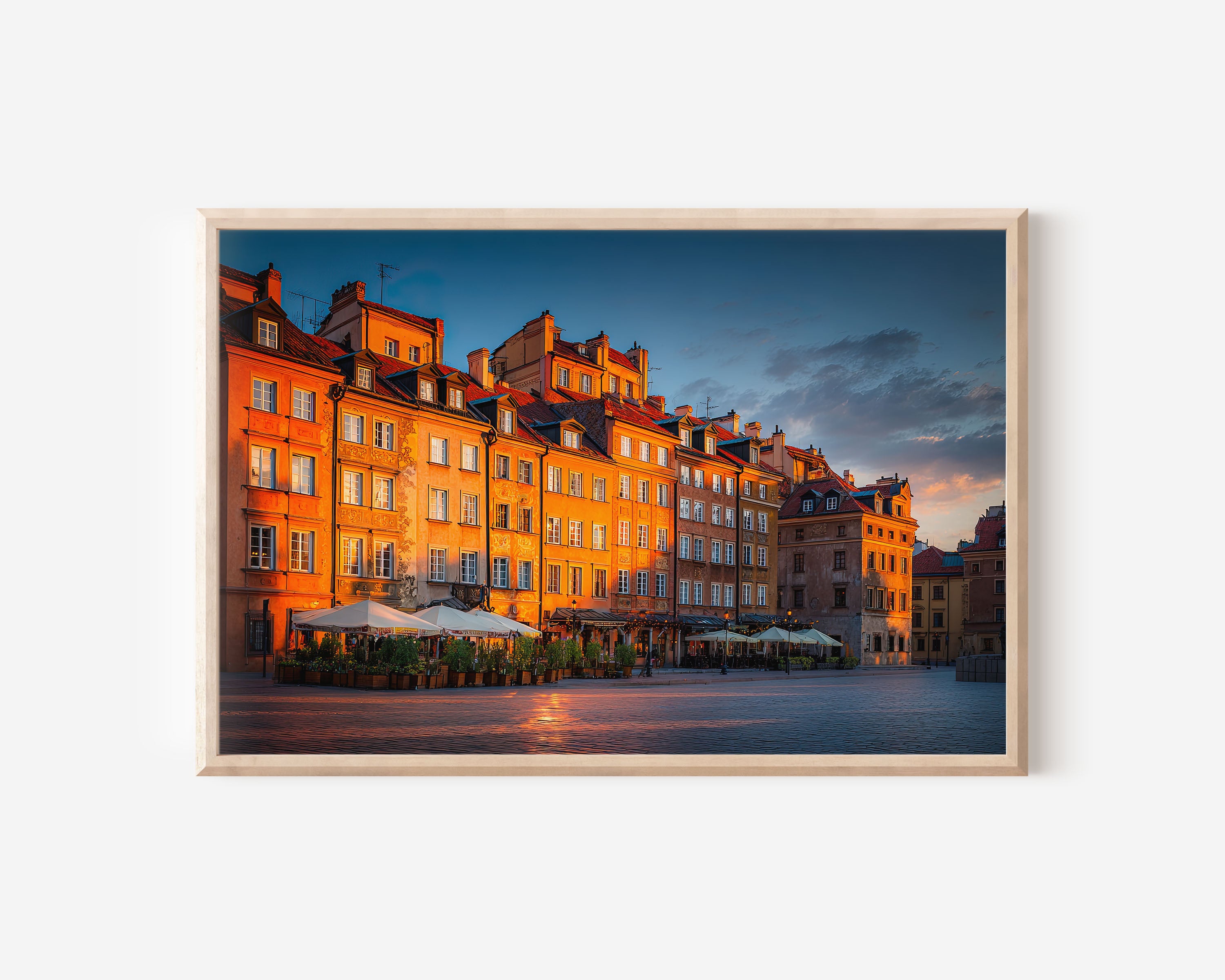 Warsaw Old Town Print – Poland Golden Hour Wall Art