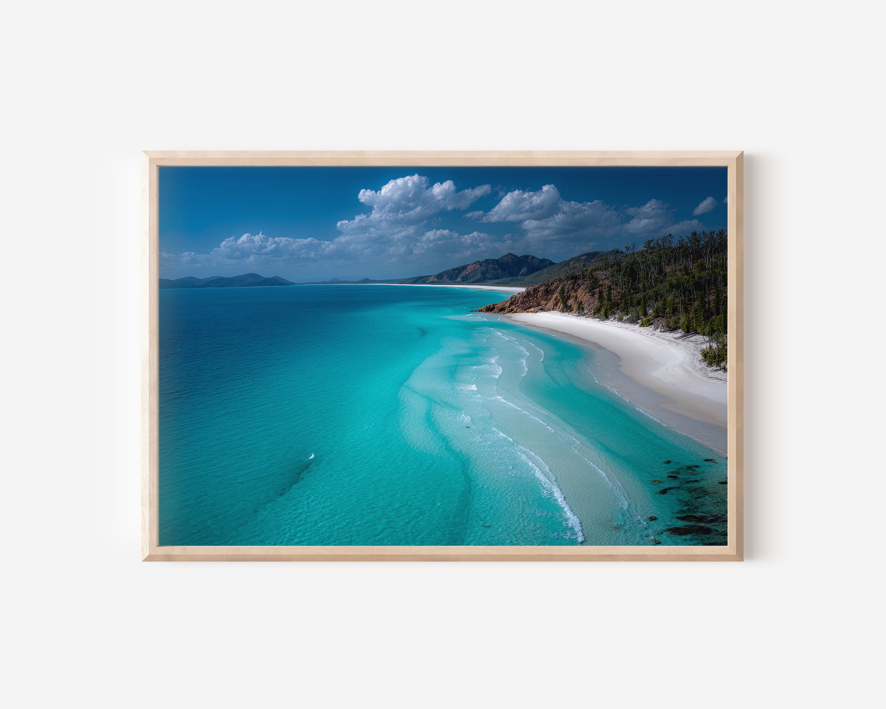 Whitehaven Beach Aerial Wall Art Print – Whitsundays Turquoise Ocean