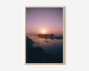 Wild Horses Sunset Wall Art Print – Minimalist Landscape Canvas & Framed Nature Silhouette Decor
