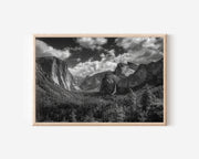 Yosemite Valley Black & White Wall Art Print