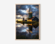 Zaanse Schans Windmills Wall Art Print | Netherlands Holland Photography | Dutch Landscape Poster | Amsterdam Travel Print | European Home Decor