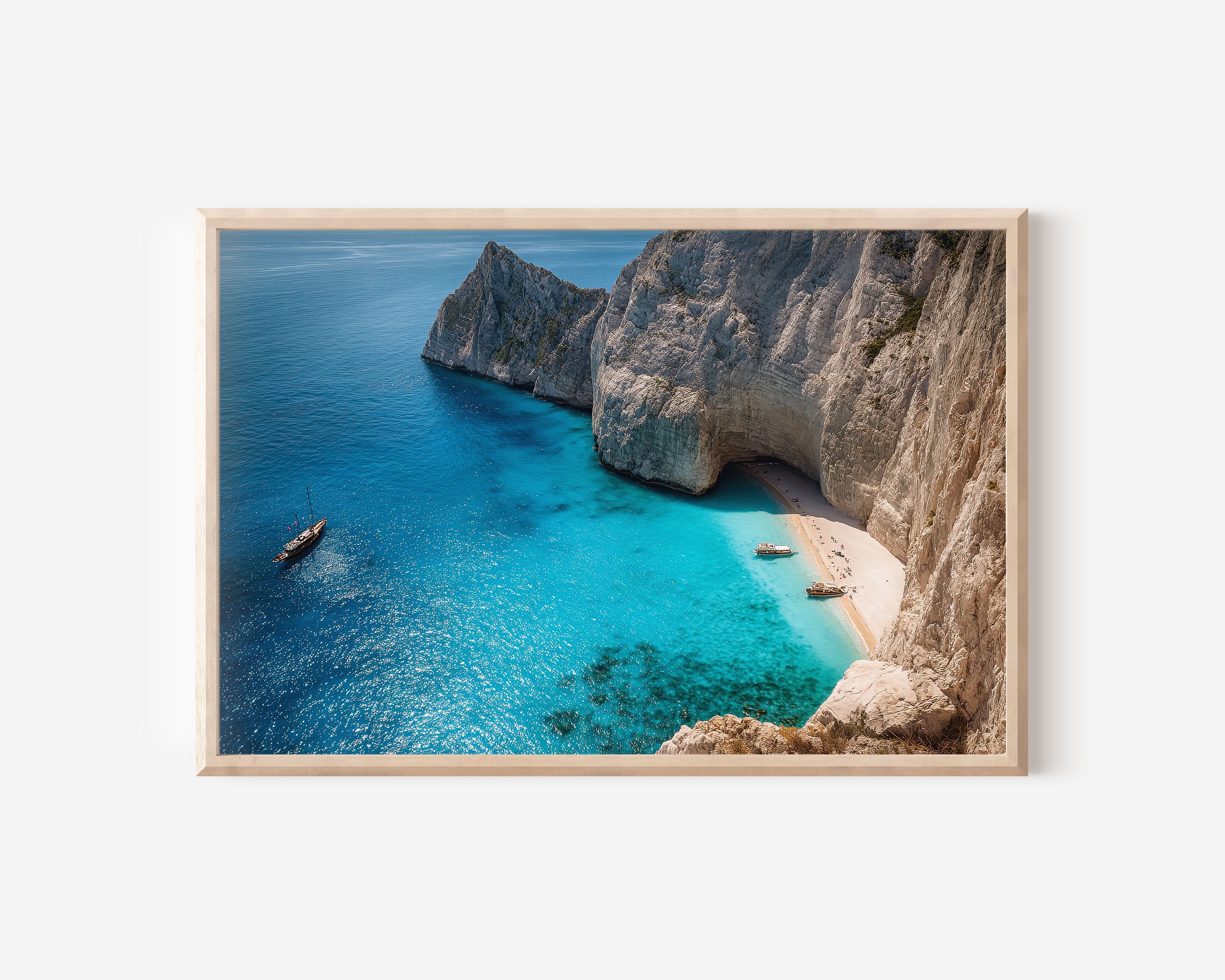 Zakynthos Shipwreck Beach Print – Turquoise Greece Wall Art