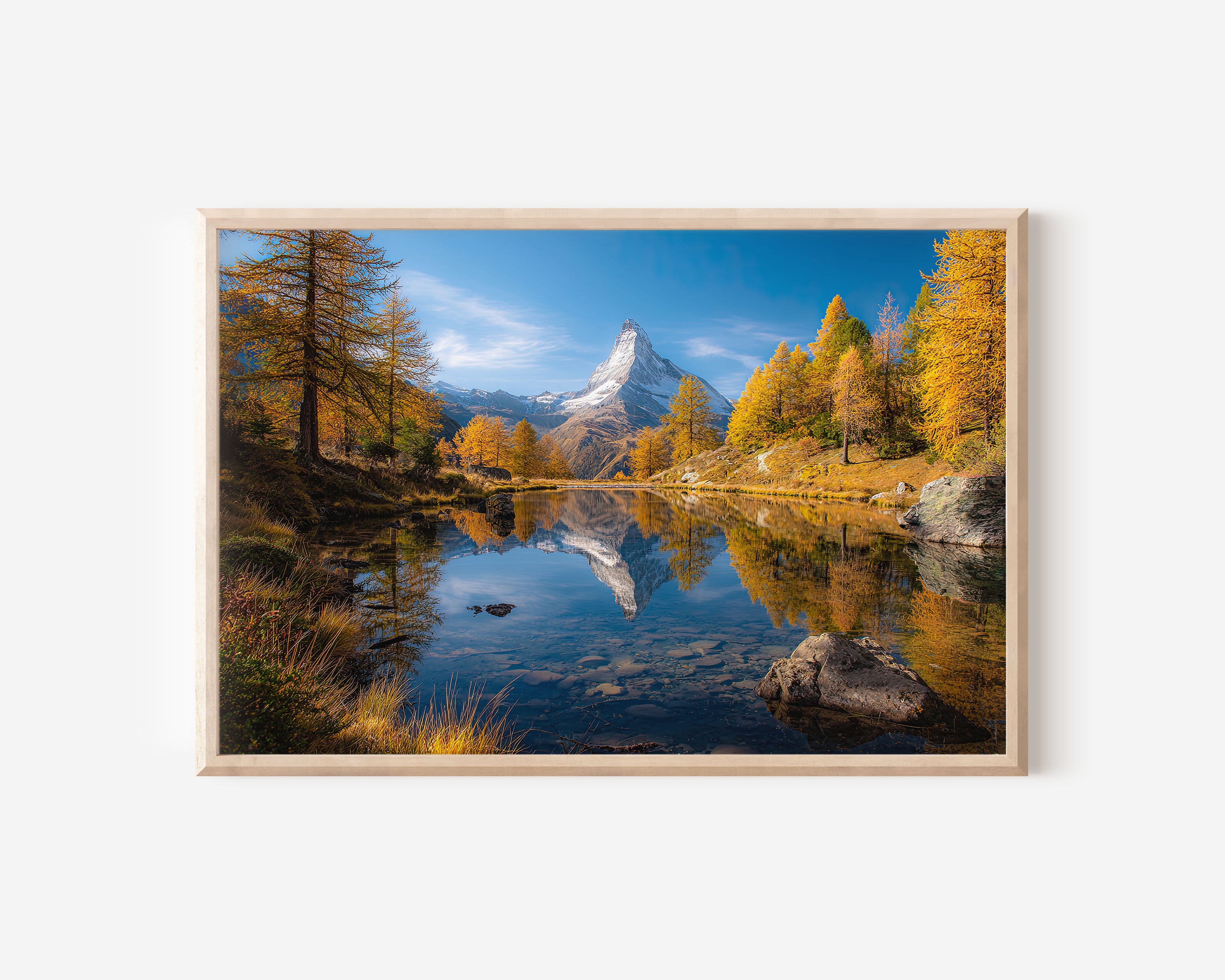 Zermatt Alpine Reflection Print – Swiss Mountain Wall Art