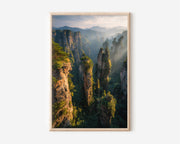 Zhangjiajie Pillar Mountains Wall Art Print | Yuanjiajie China Landscape Photography | Avatar Floating Mountains Poster