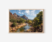 Zion National Park Watchman Peak Wall Art Print – Utah Red Rock Canyon