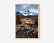Fitz Roy Autumn Storm Trail Wall Art Print | Patagonia Argentina Moody Photography | El Chaltén Winter Roots Wilderness Poster