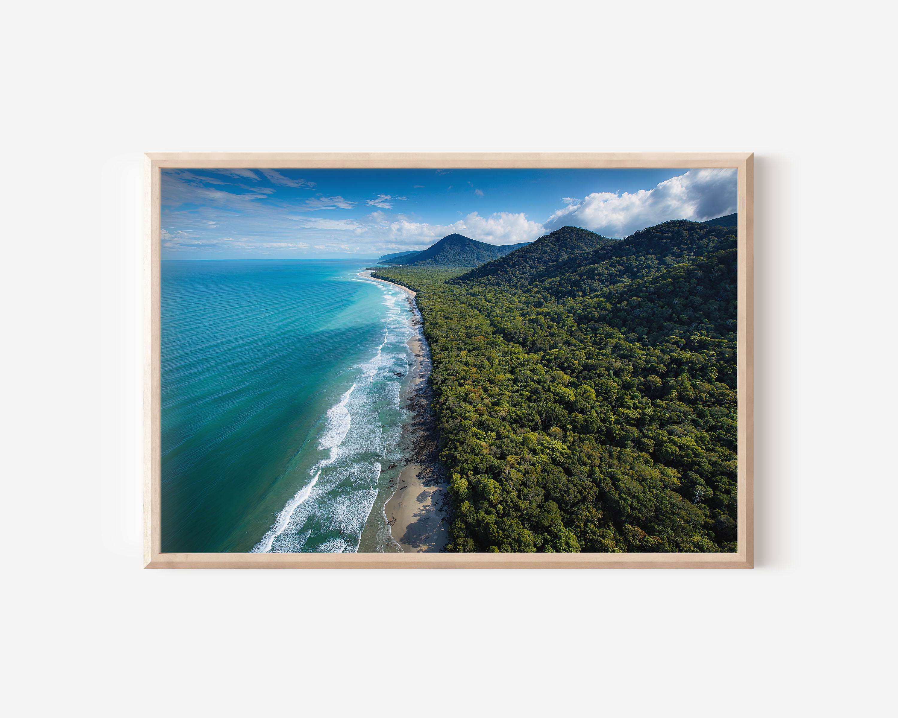 Cape Tribulation Wall Art – Daintree Rainforest Coastline Print, Tropical Queensland Australia Ocean Landscape Decor