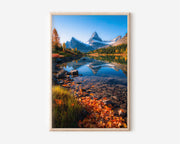Mount Assiniboine Autumn Reflection Print | Canadian Rockies Wall Art | Assiniboine Lake Fall Landscape Photography Poster
