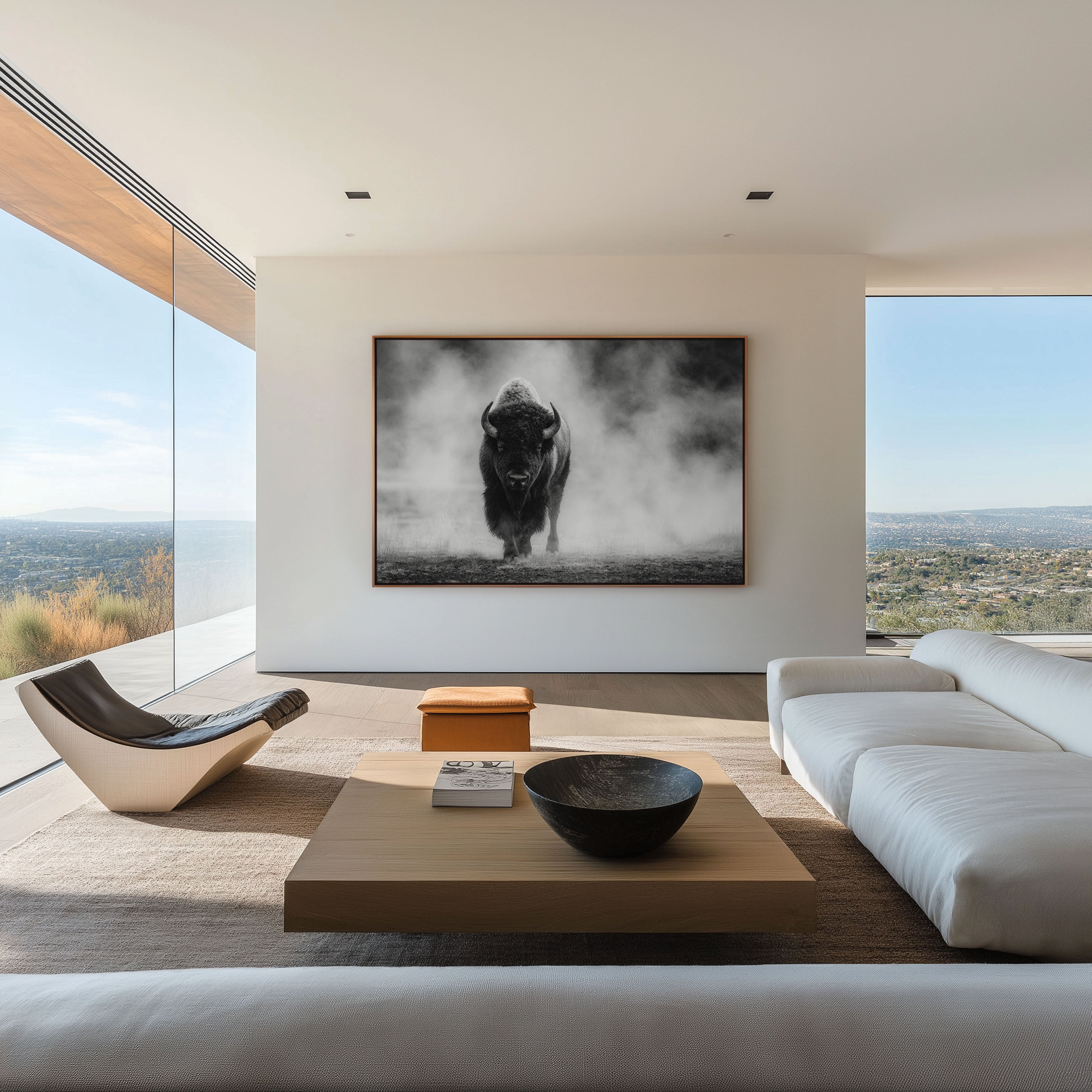 American Bison Black & White Wildlife Wall Art