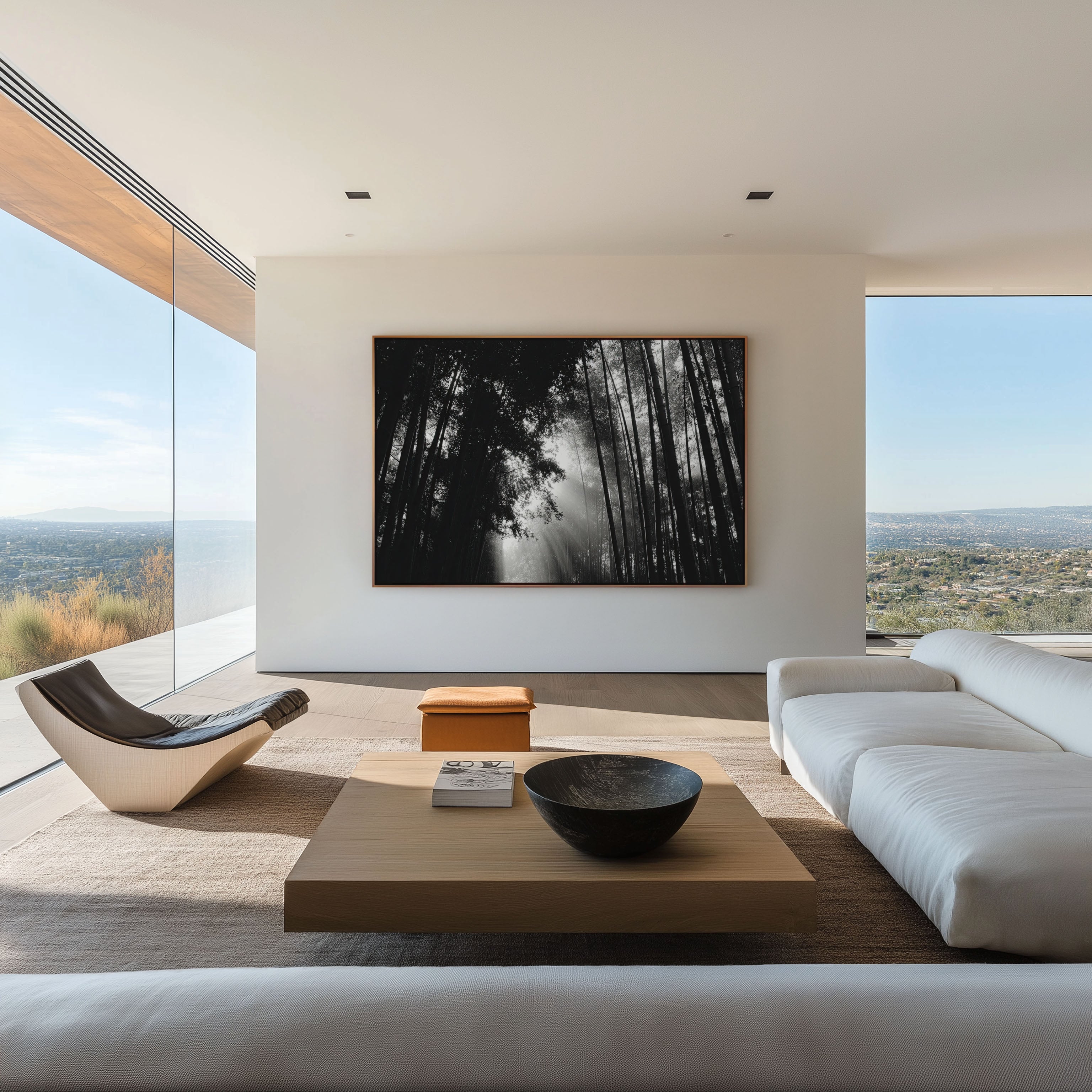 Arashiyama Bamboo Forest Kyoto Japan Wall Art Print, Black White Nature