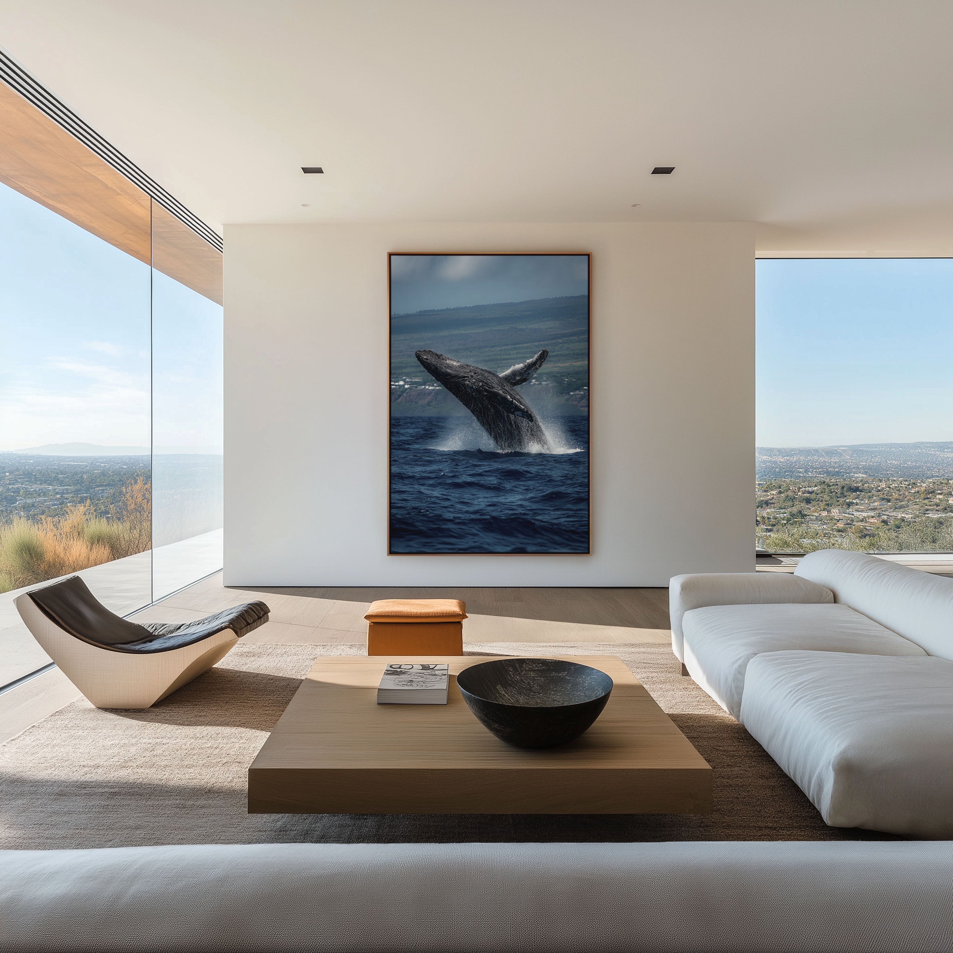 Breaching Humpback Whale Wall Art Print – Ocean Wildlife Canvas & Framed Coastal Decor