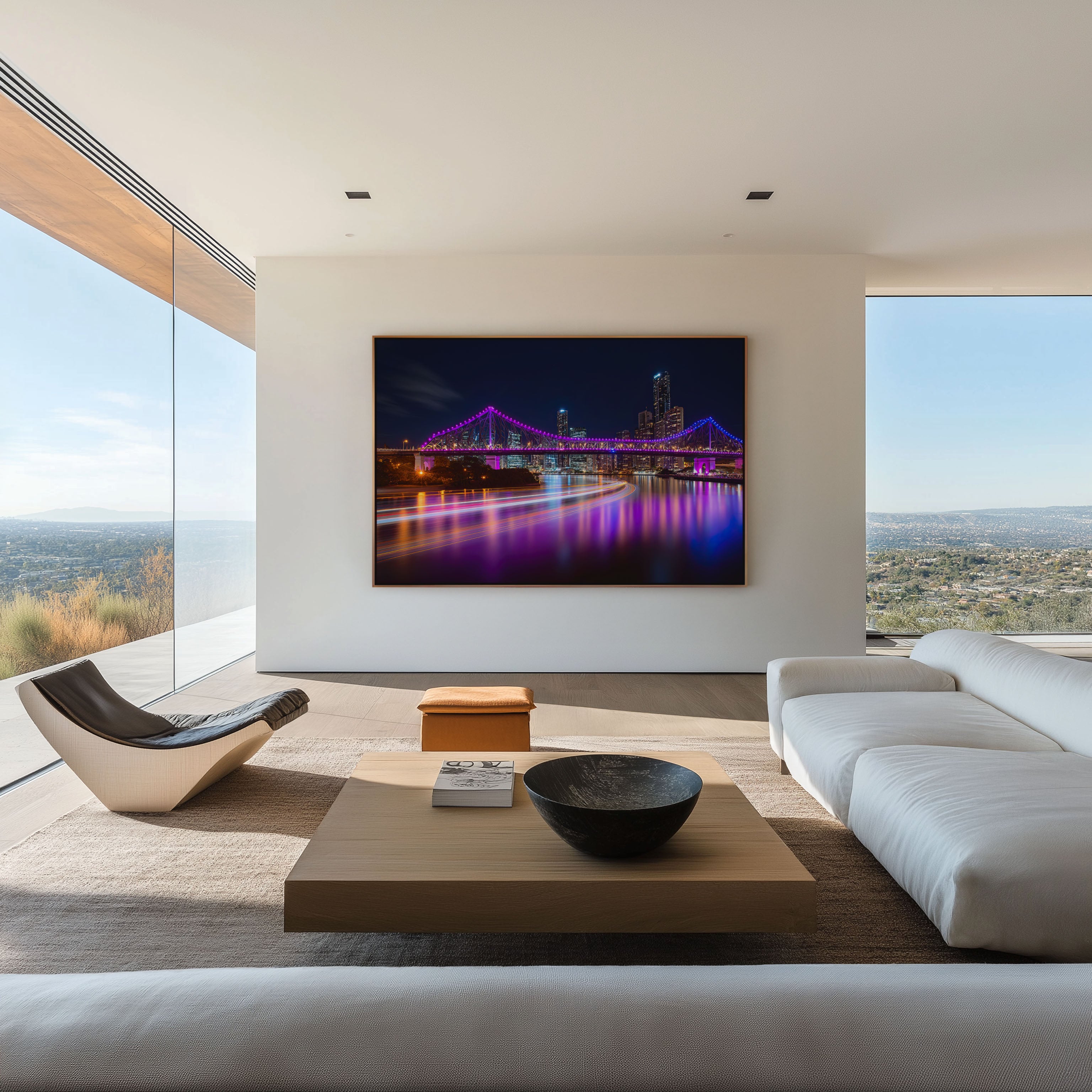 Brisbane Story Bridge Night Wall Art Print, Australia Skyline