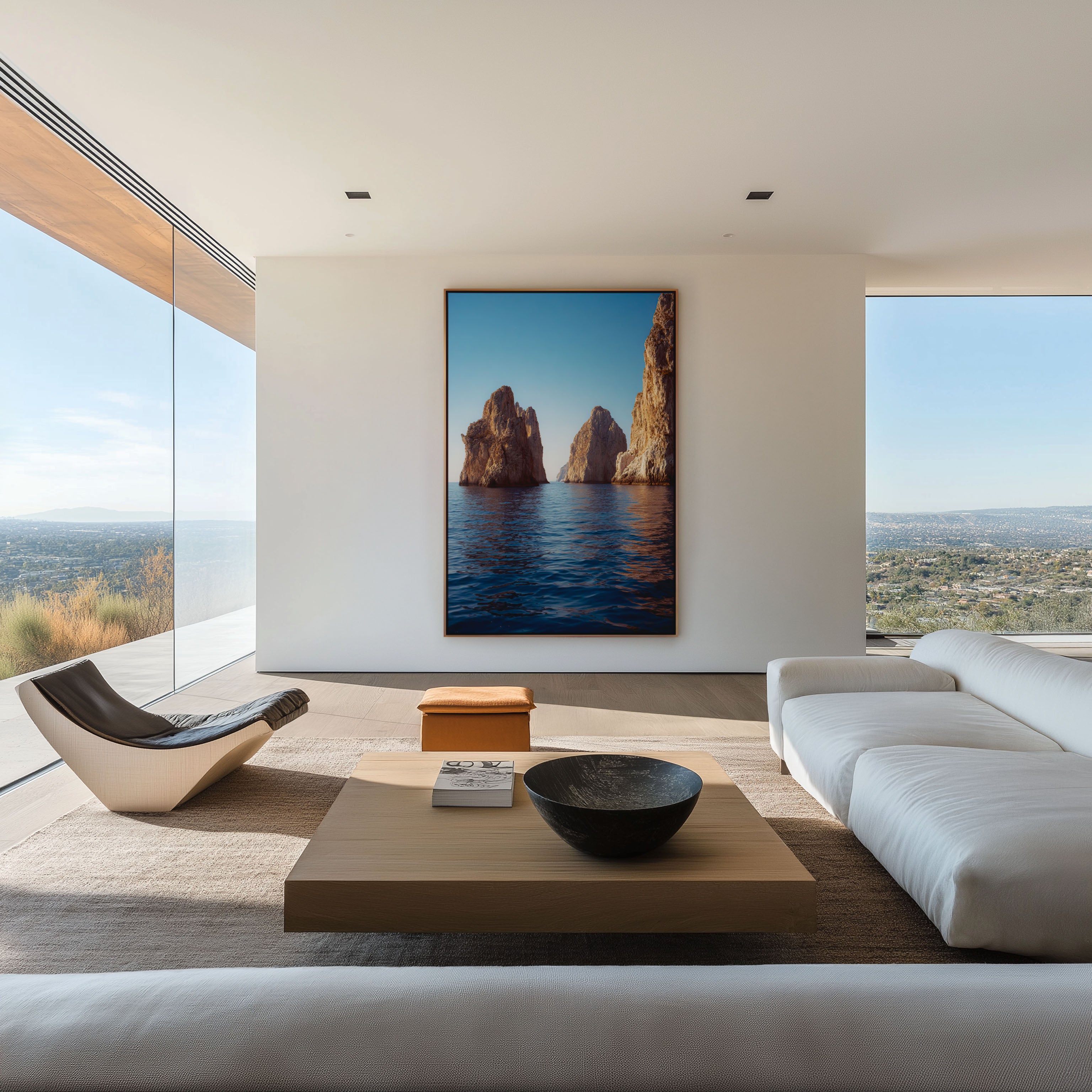 Capri Faraglioni Rocks Wall Art Print | Italy Ocean Coastal Canvas