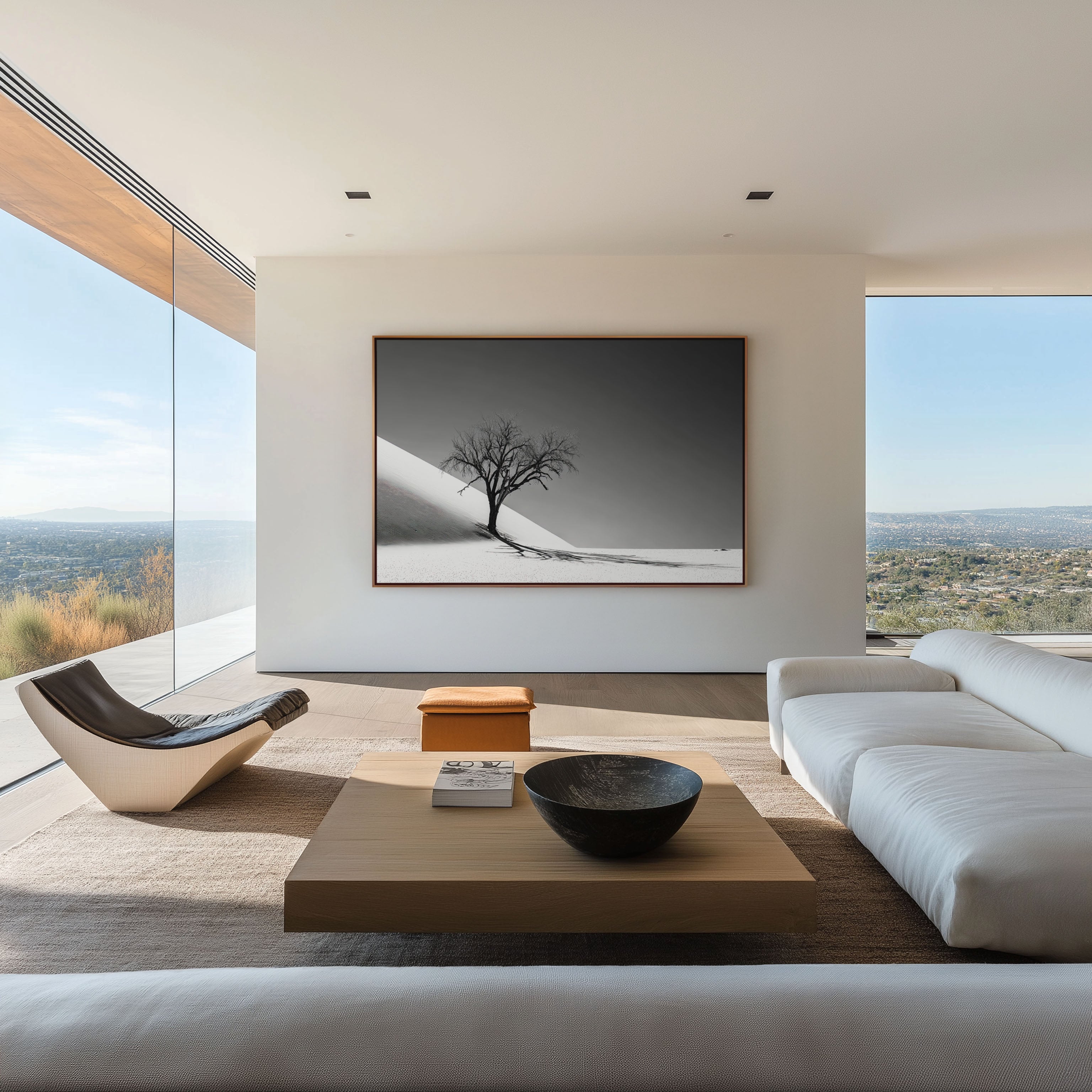 Dead Camelthorn Tree Namib Desert Print | Black and White Dune Wall Art | Deadvlei Namibia Photography