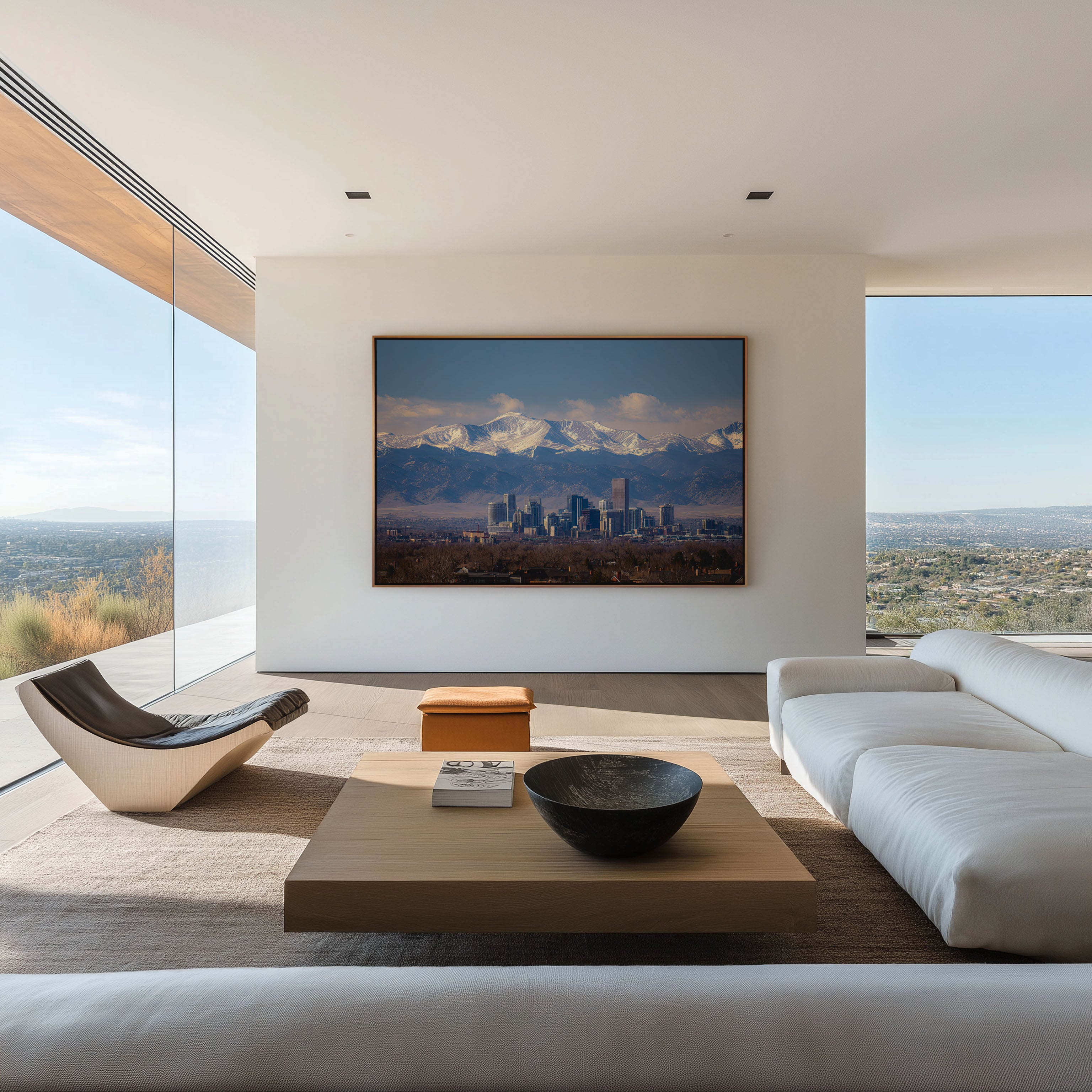 Denver Colorado Skyline Wall Art – Rocky Mountains Cityscape Print, Denver Mountain Skyline Photography Decor