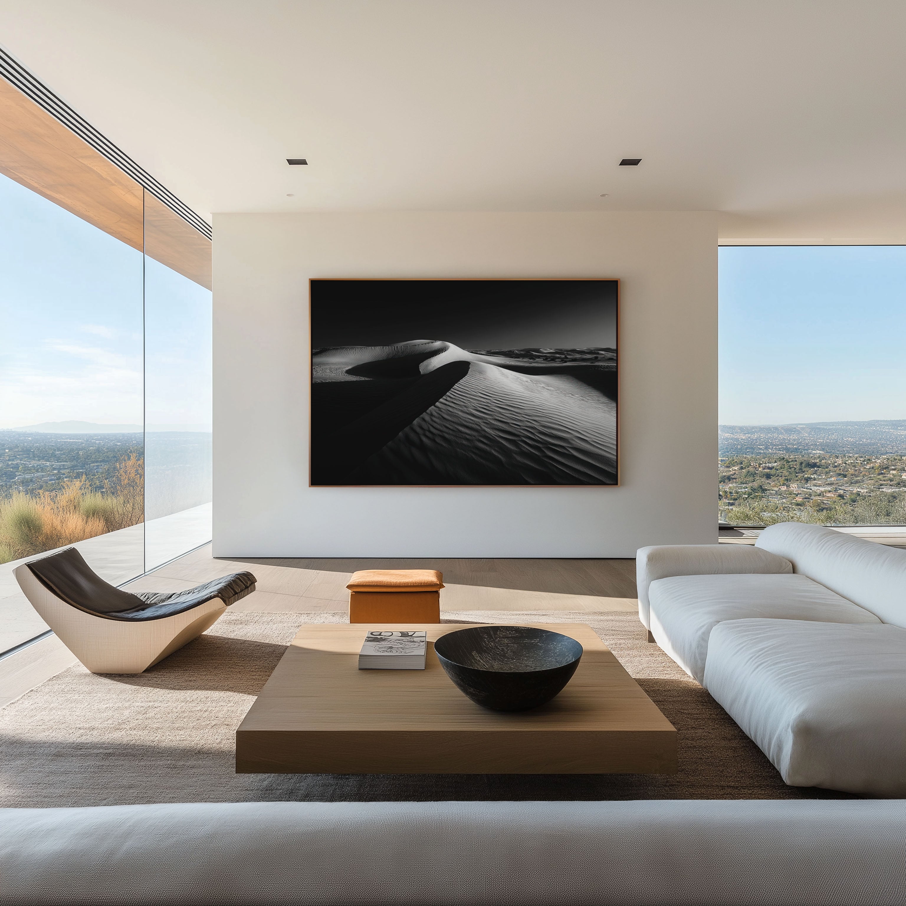 Desert Dunes Wall Art – Black and White Minimalist Landscape Print