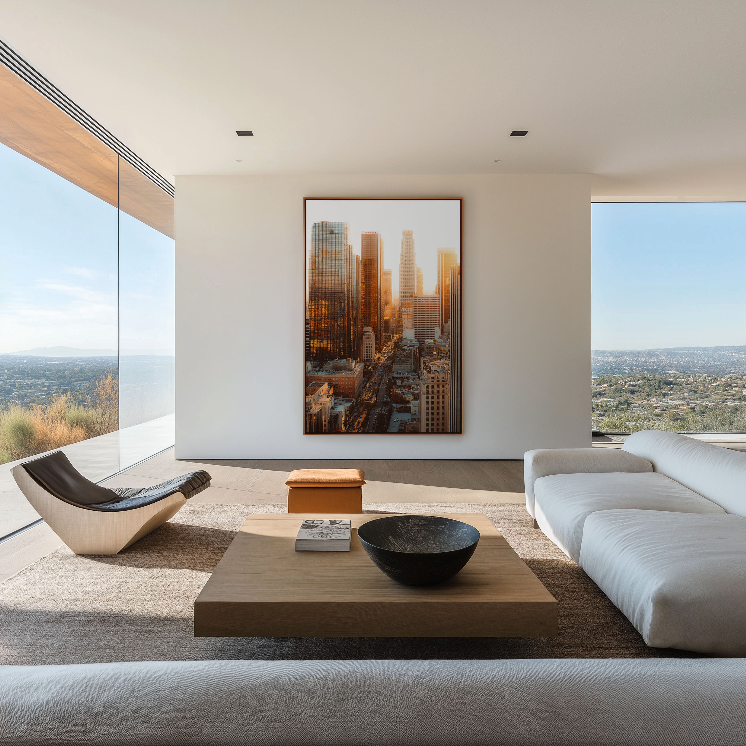 Los Angeles Downtown Canyons | Sunset Street Grid Wall Art Print