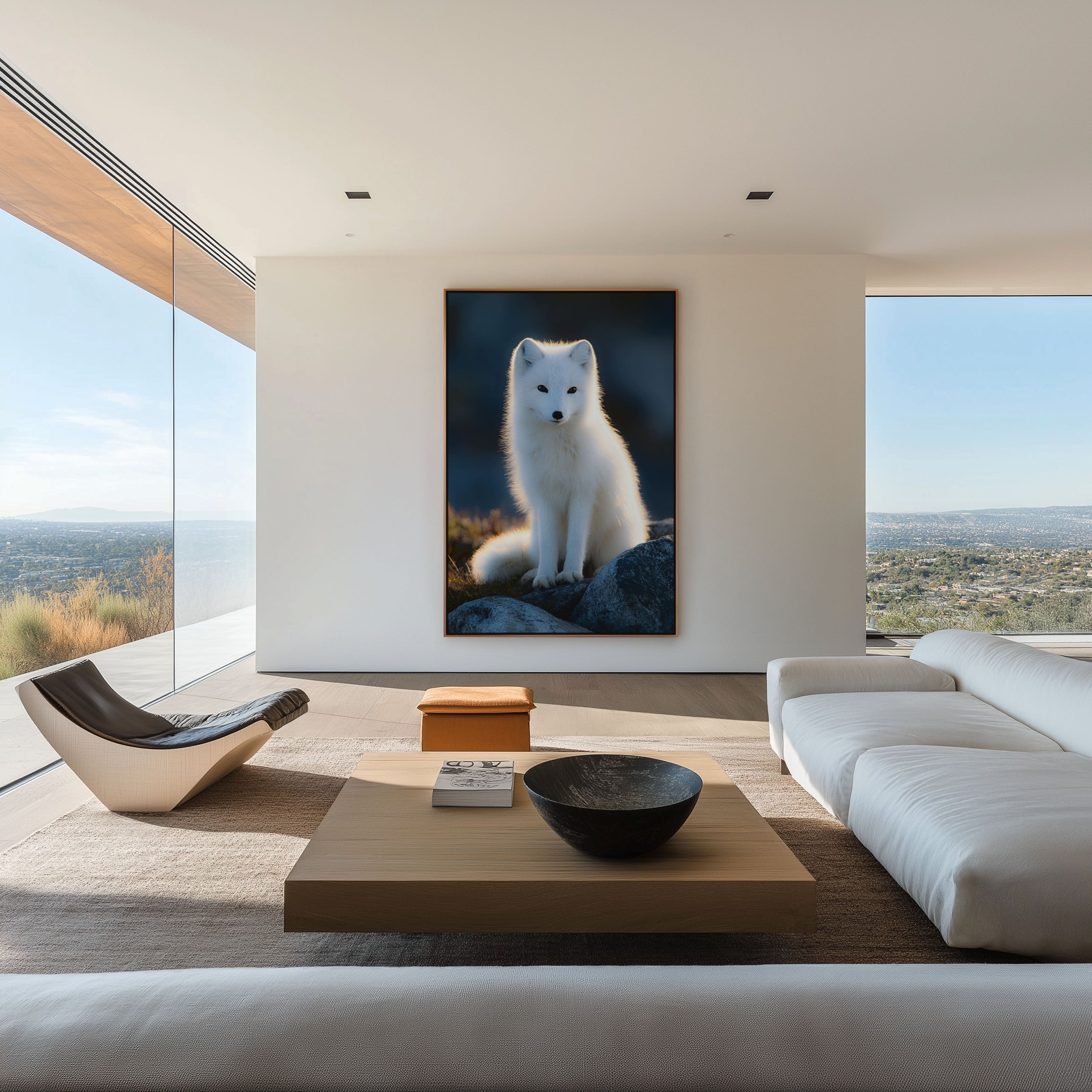 Arctic Fox Wall Art Print – Elegant Snow Wildlife Canvas & Framed Animal Photography Decor