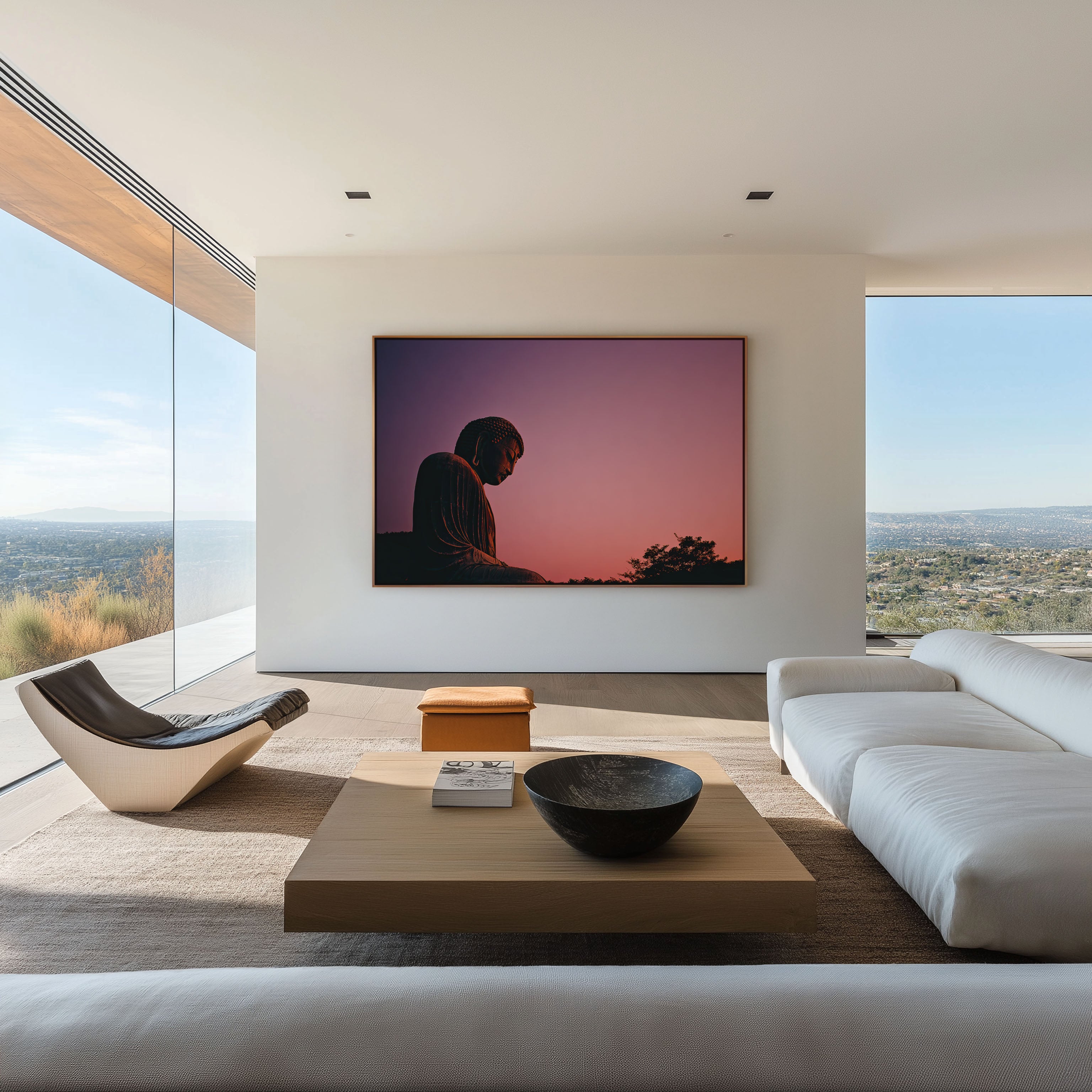Great Buddha Kamakura Japan Wall Art Print, Zen Temple Buddha Sunset Landscape