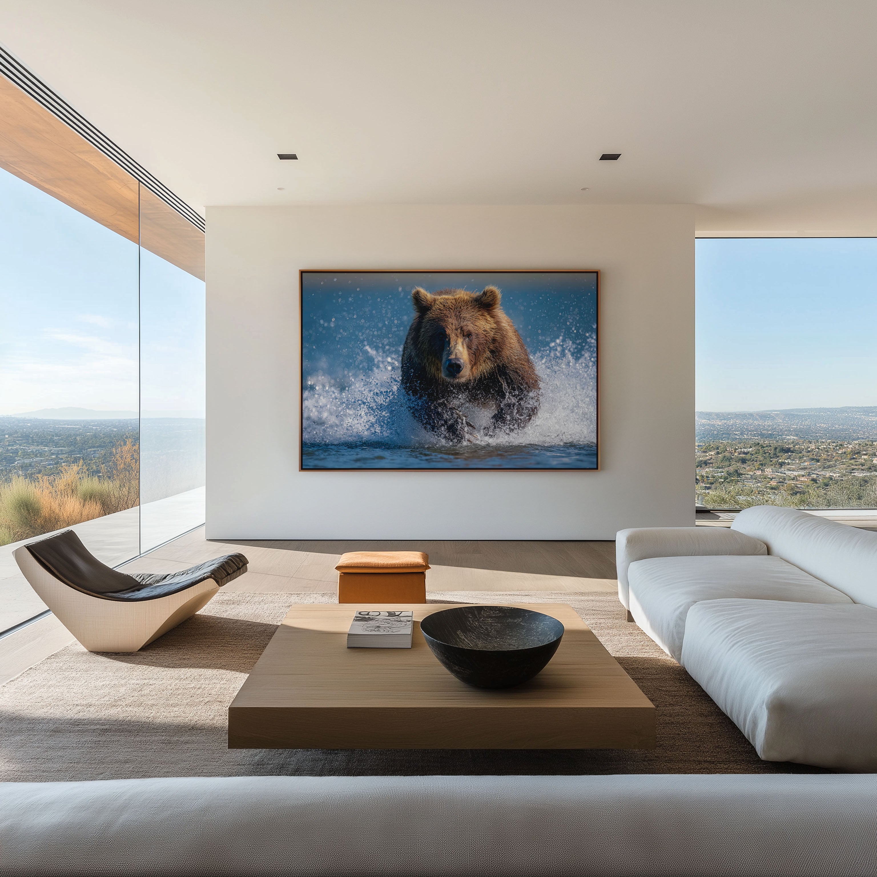 Grizzly Bear Wall Art – Powerful River Wildlife Photography Print