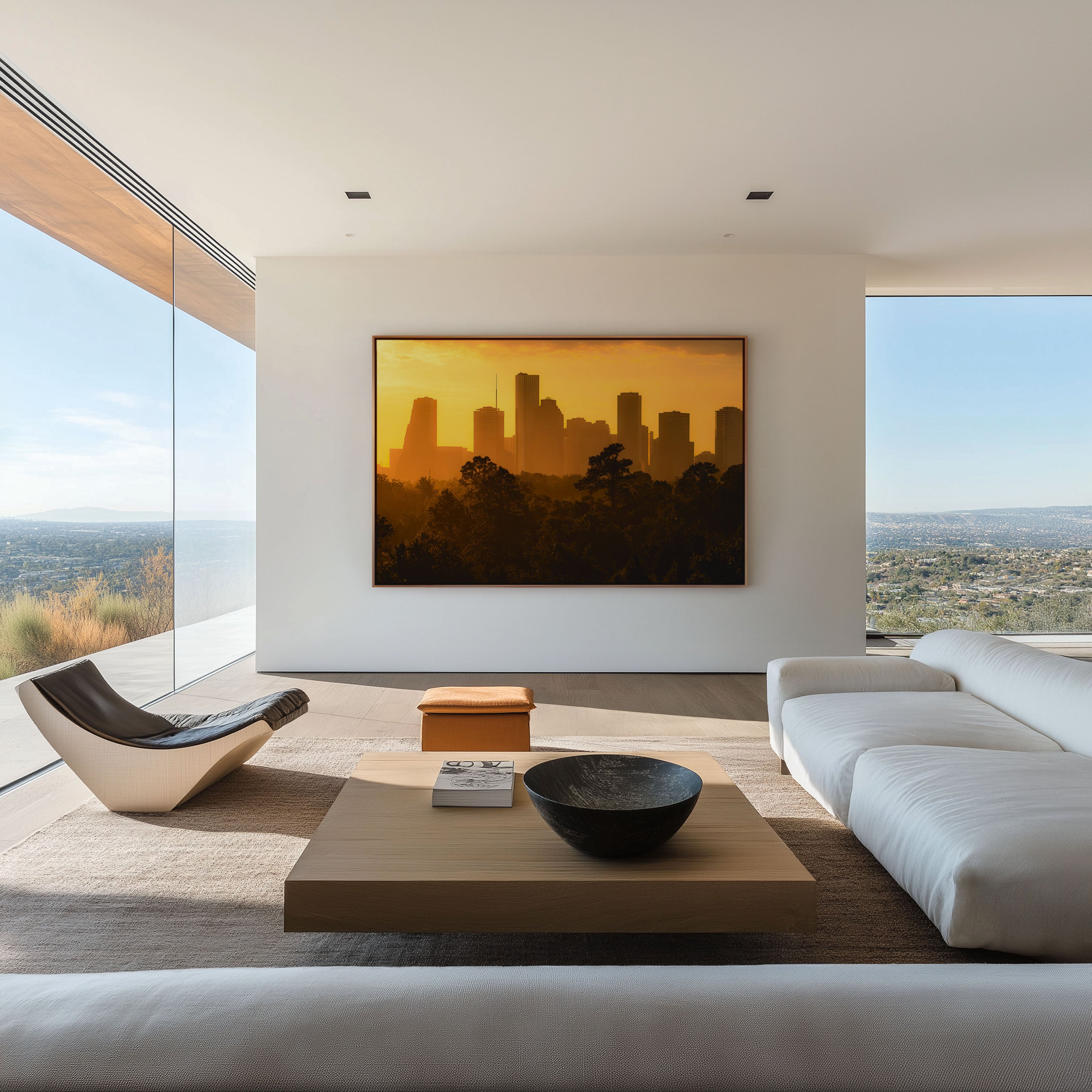 Houston Texas Skyline Wall Art | Downtown Sunset Cityscape Print