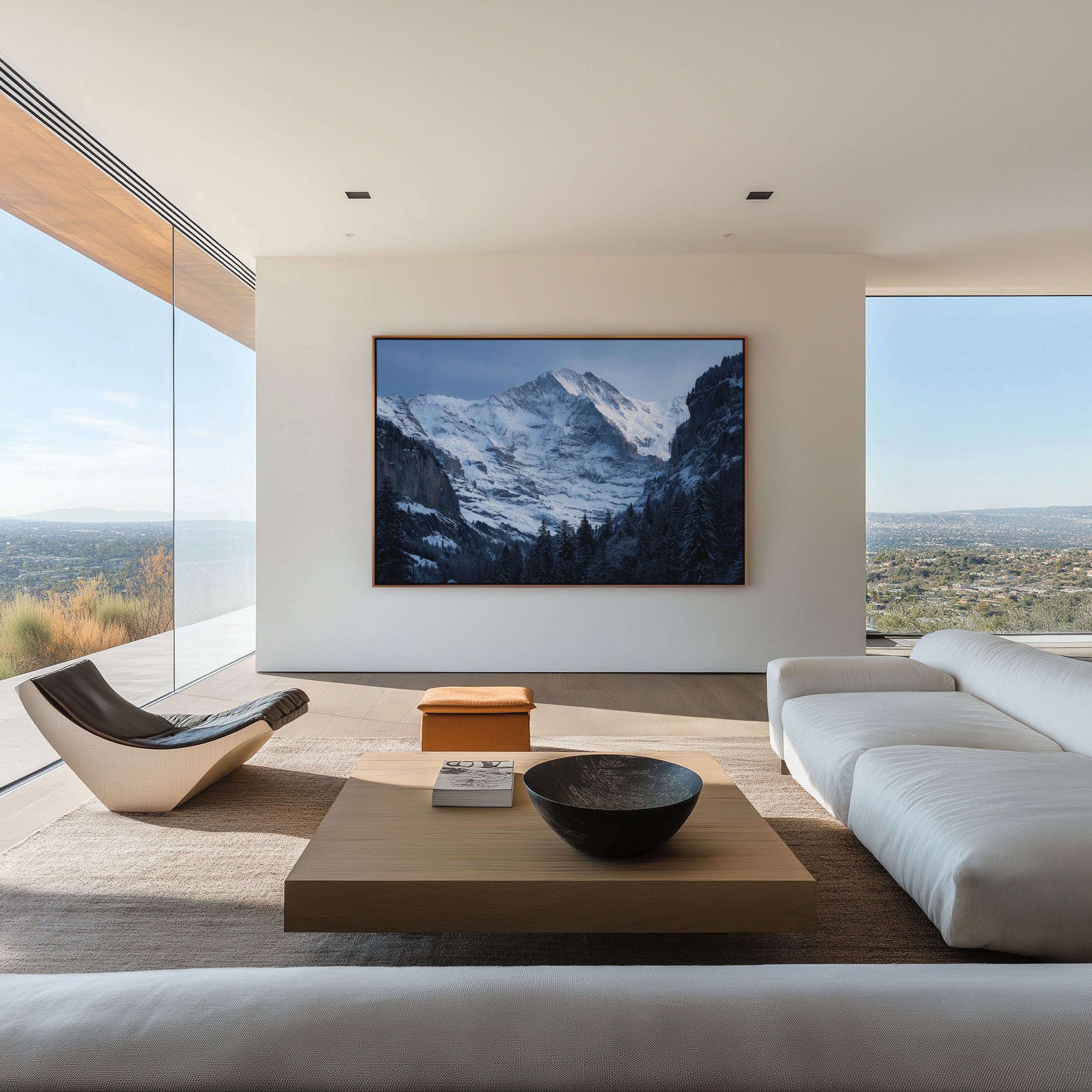 Jungfrau Swiss Alps Winter Print | Snow Valley Mountain Wall Art