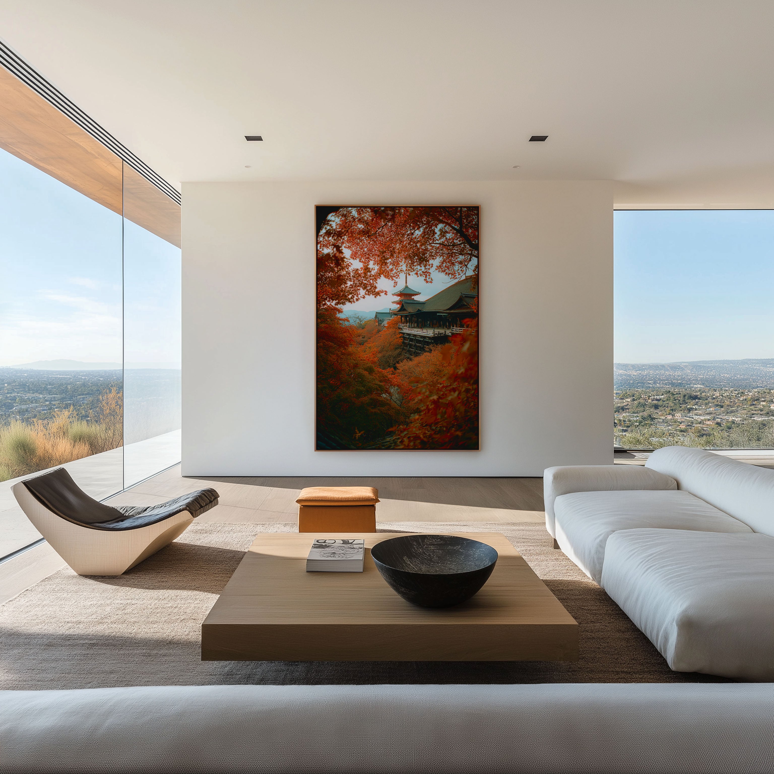Kyoto Autumn Temple Wall Art Print | Japan Fall Landscape Canvas