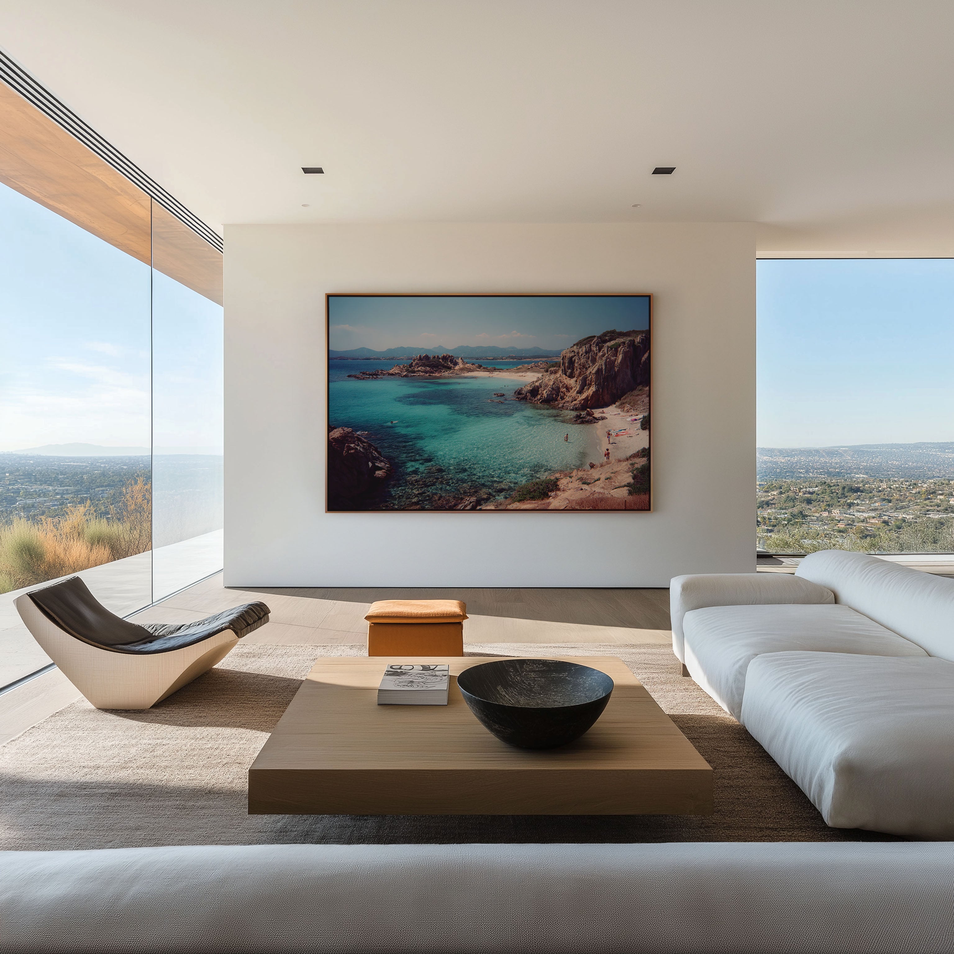 La Pelosa Beach Sardinia Italy Wall Art Print, Turquoise Mediterranean Coastal Landscape