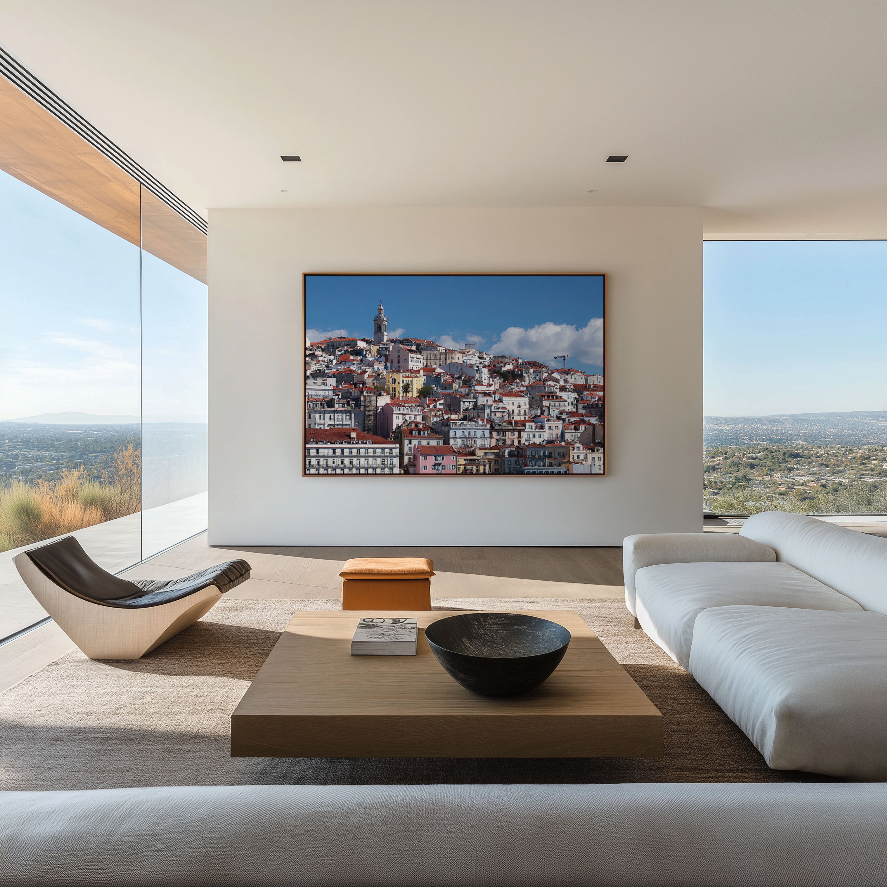 Lisbon Portugal Wall Art | Historic Alfama Hillside Skyline Cityscape Print