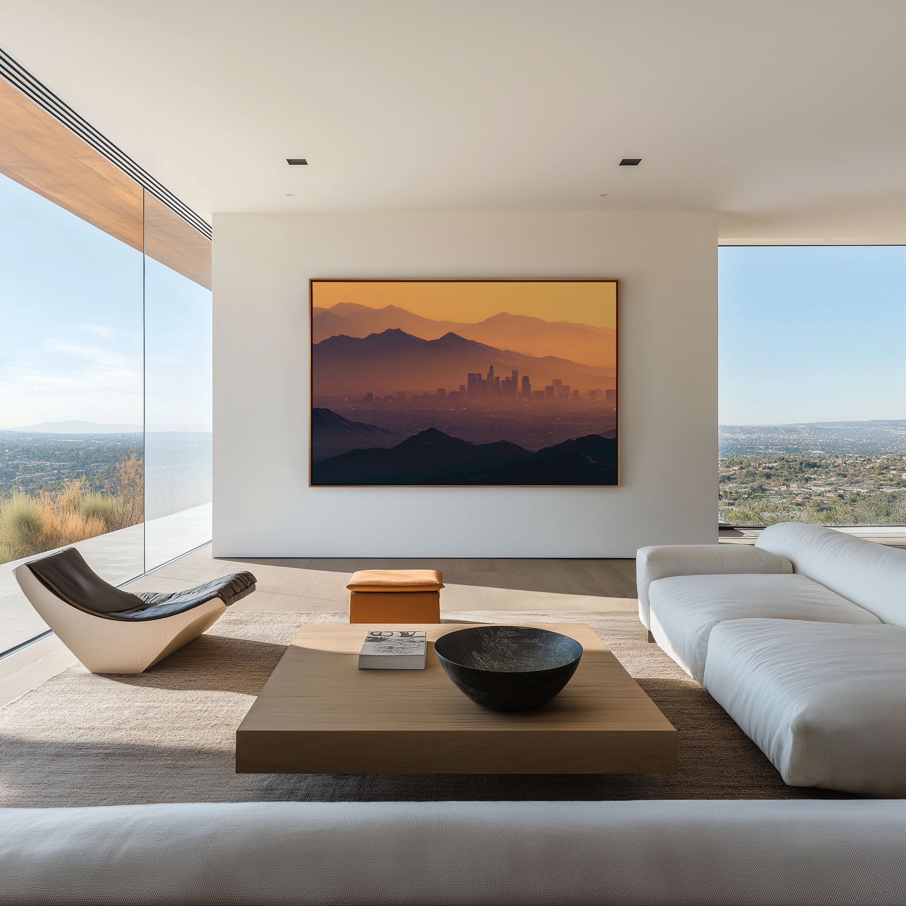 Los Angeles Skyline Sunset Wall Art Print | Downtown LA Cityscape