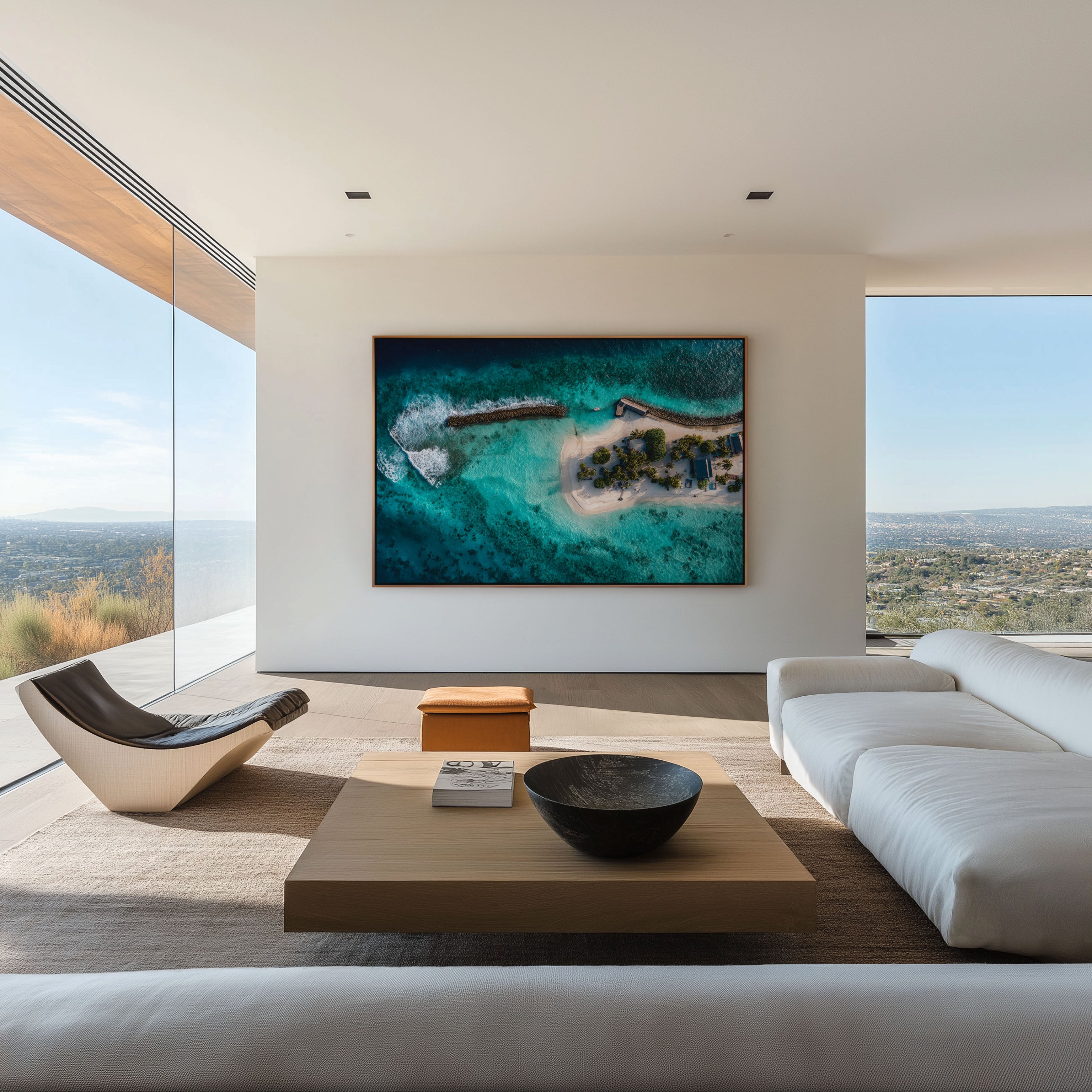 Maldives Tropical Island Wall Art – Maafushi Aerial Turquoise Ocean Beach Print