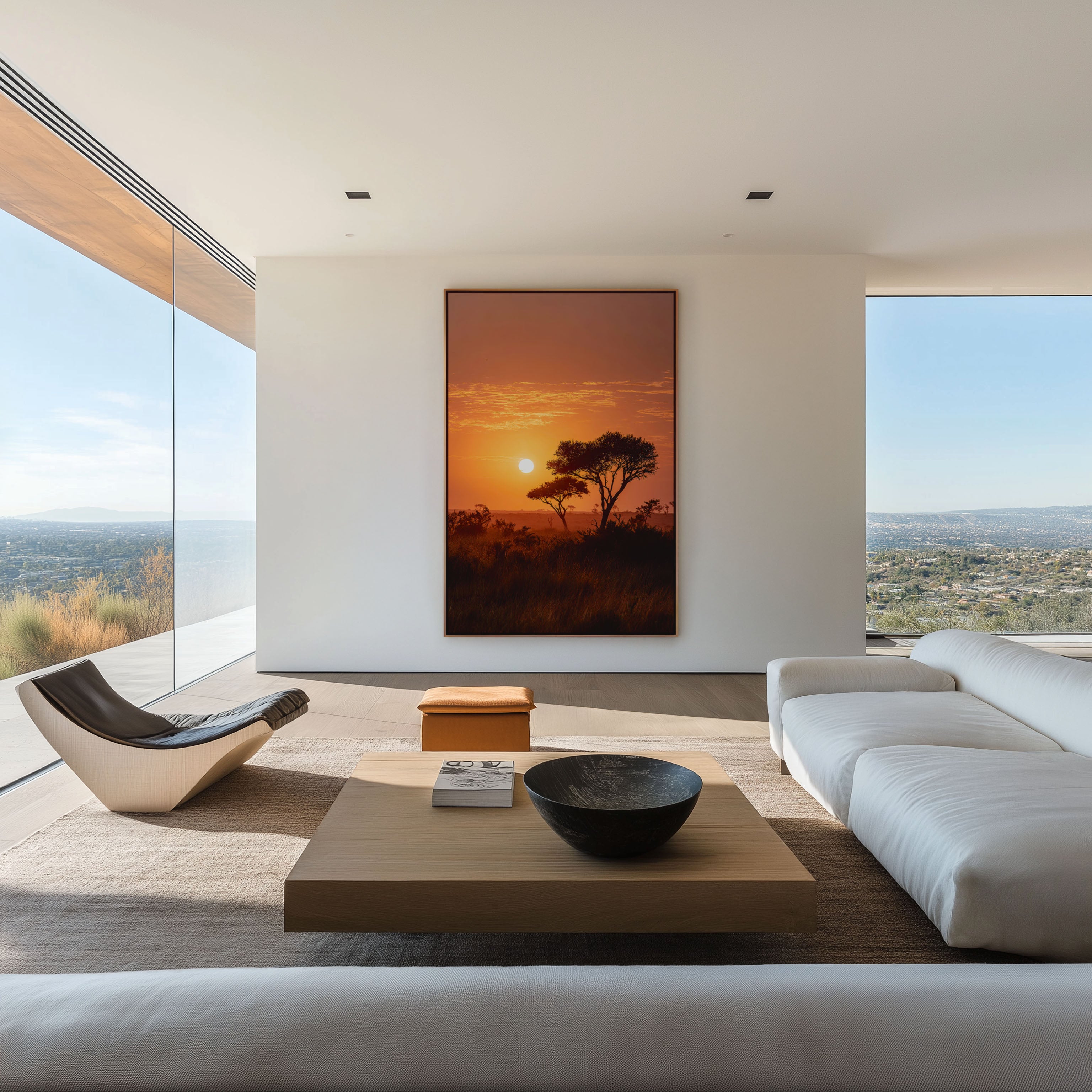 Maasai Mara Sunset Wall Art Print | Kenya Africa Acacia Tree Savanna Photography | East Africa Safari Travel Poster | Warm Earthy Home Decor