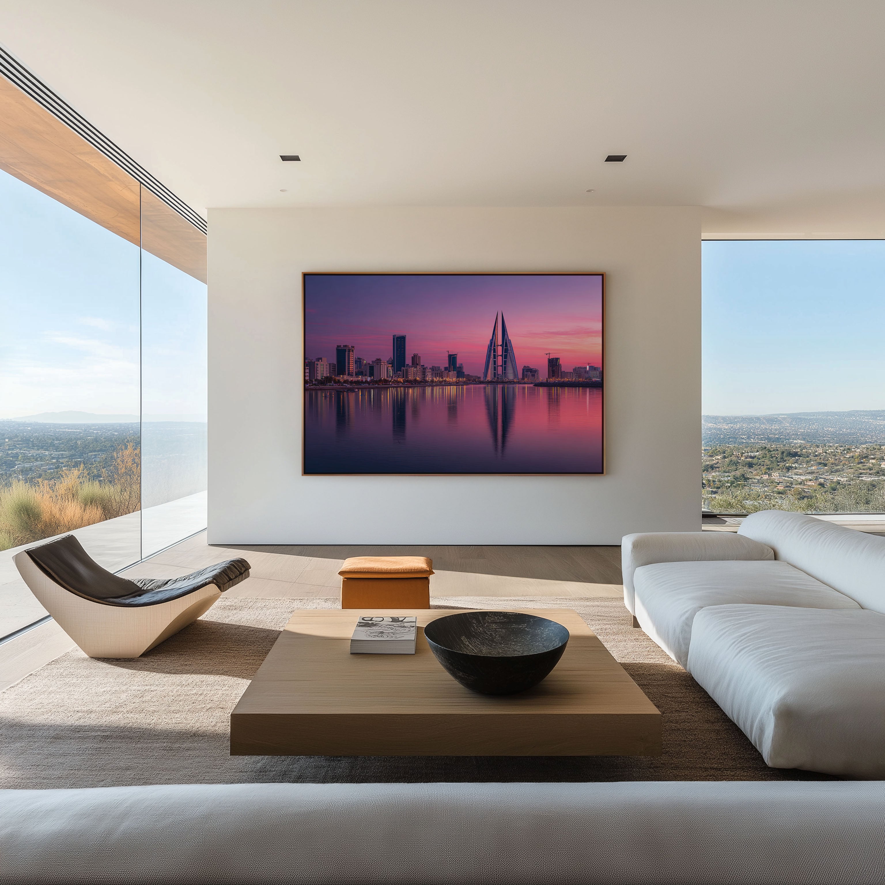 Manama Bahrain Skyline Sunset Wall Art | Bahrain Cityscape Print