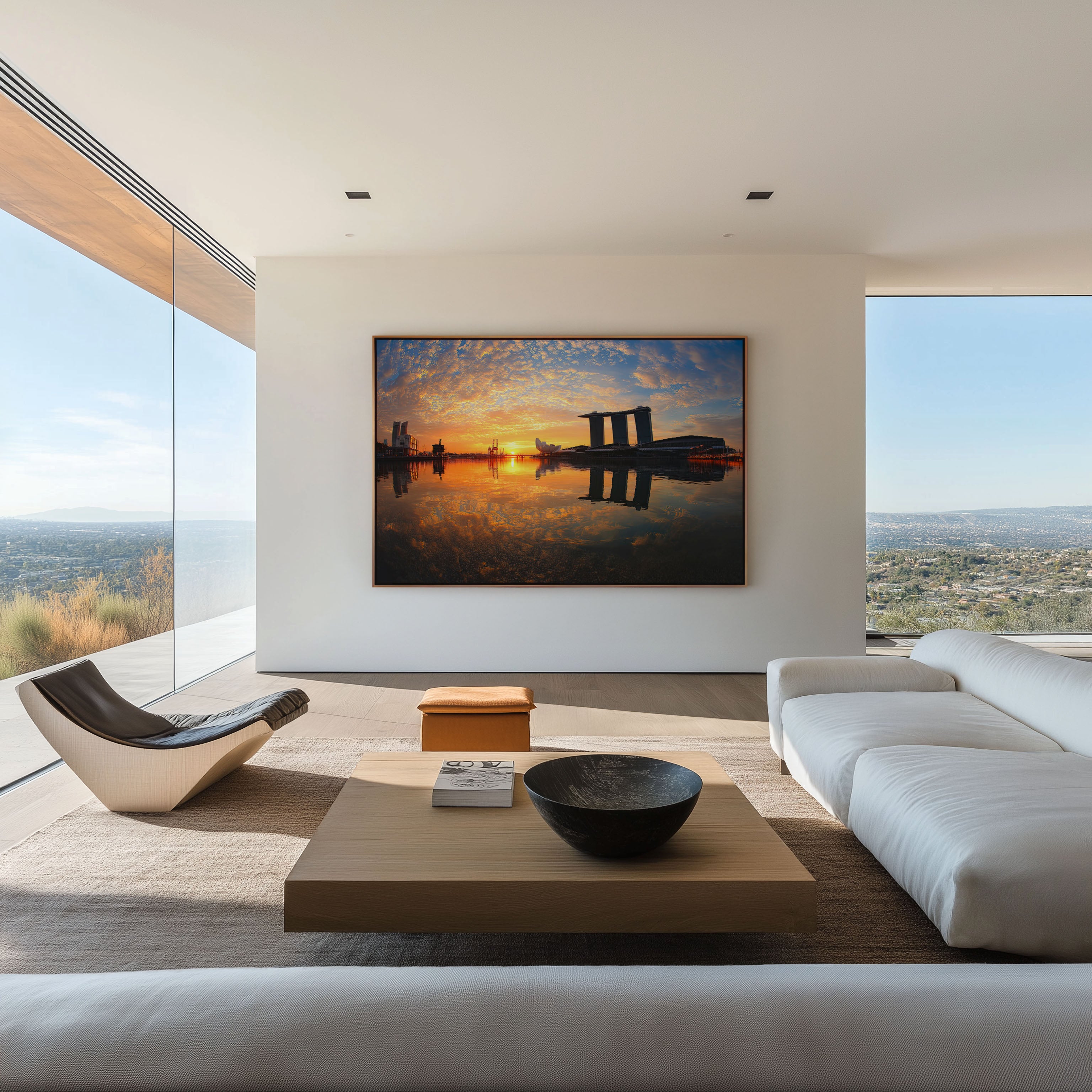 Marina Bay Sands Sunset Print – Singapore Skyline Wall Art