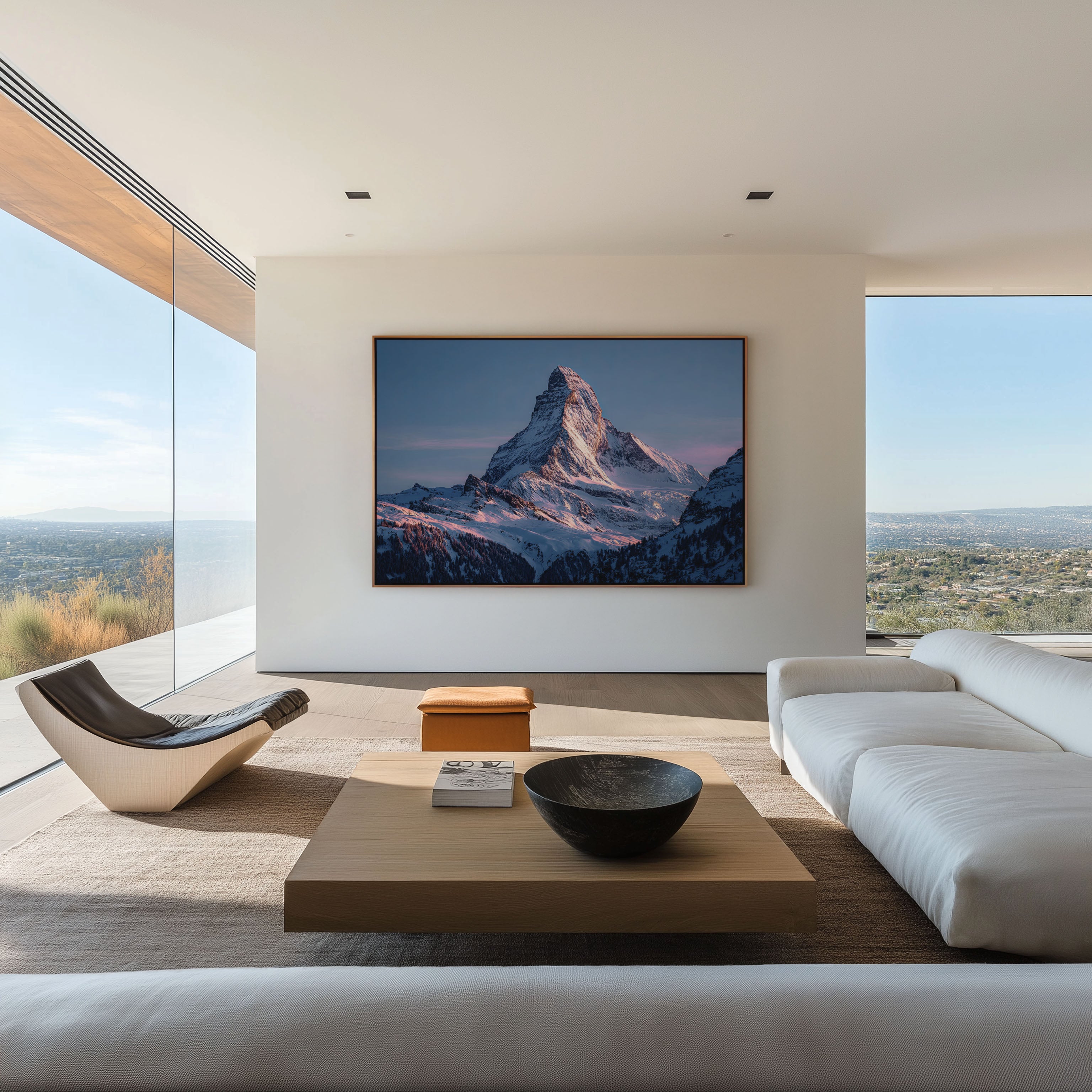 Matterhorn Winter Alpenglow Print | Swiss Alps Sunrise Wall Art