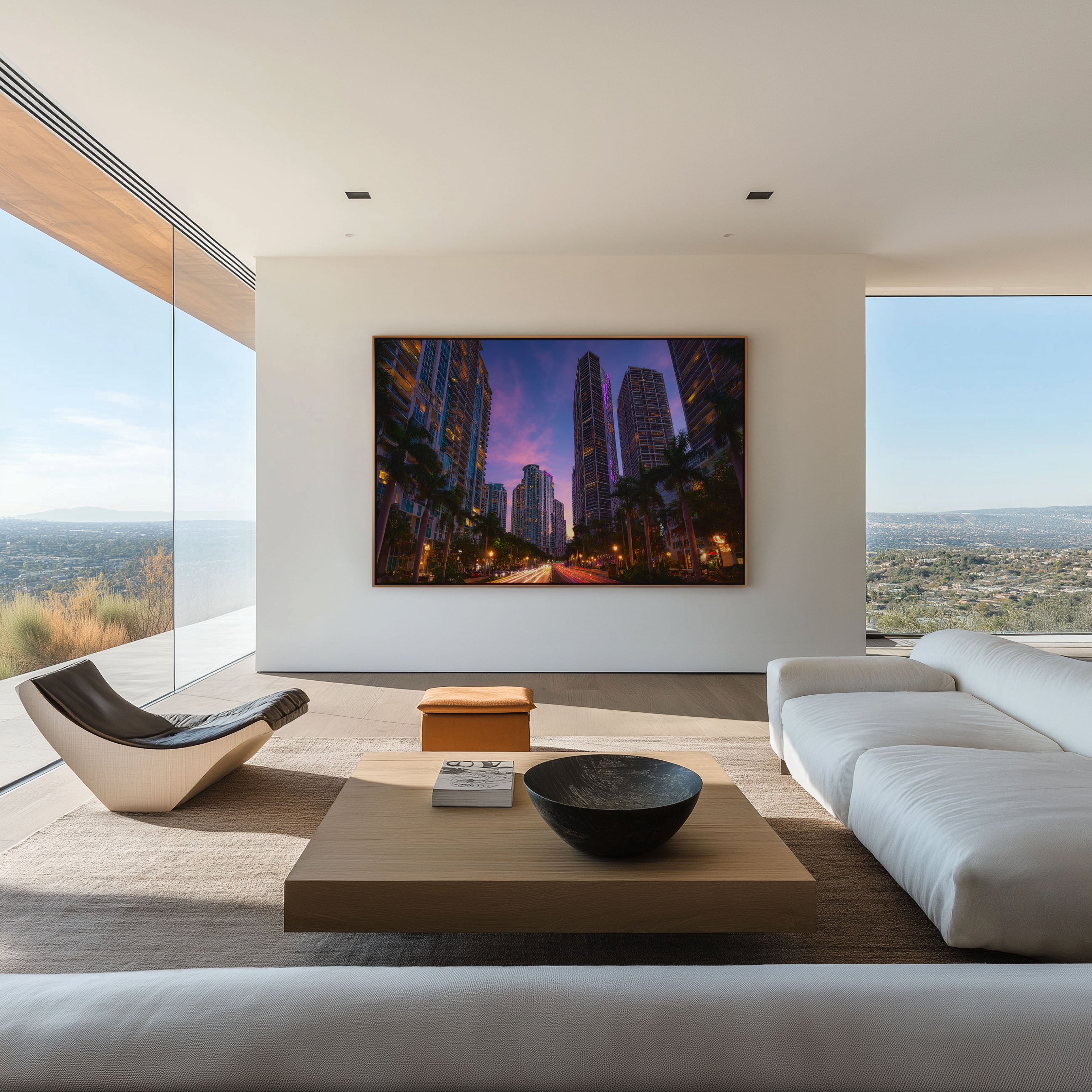 Miami Brickell Skyline Wall Art Print, Florida Tropical City