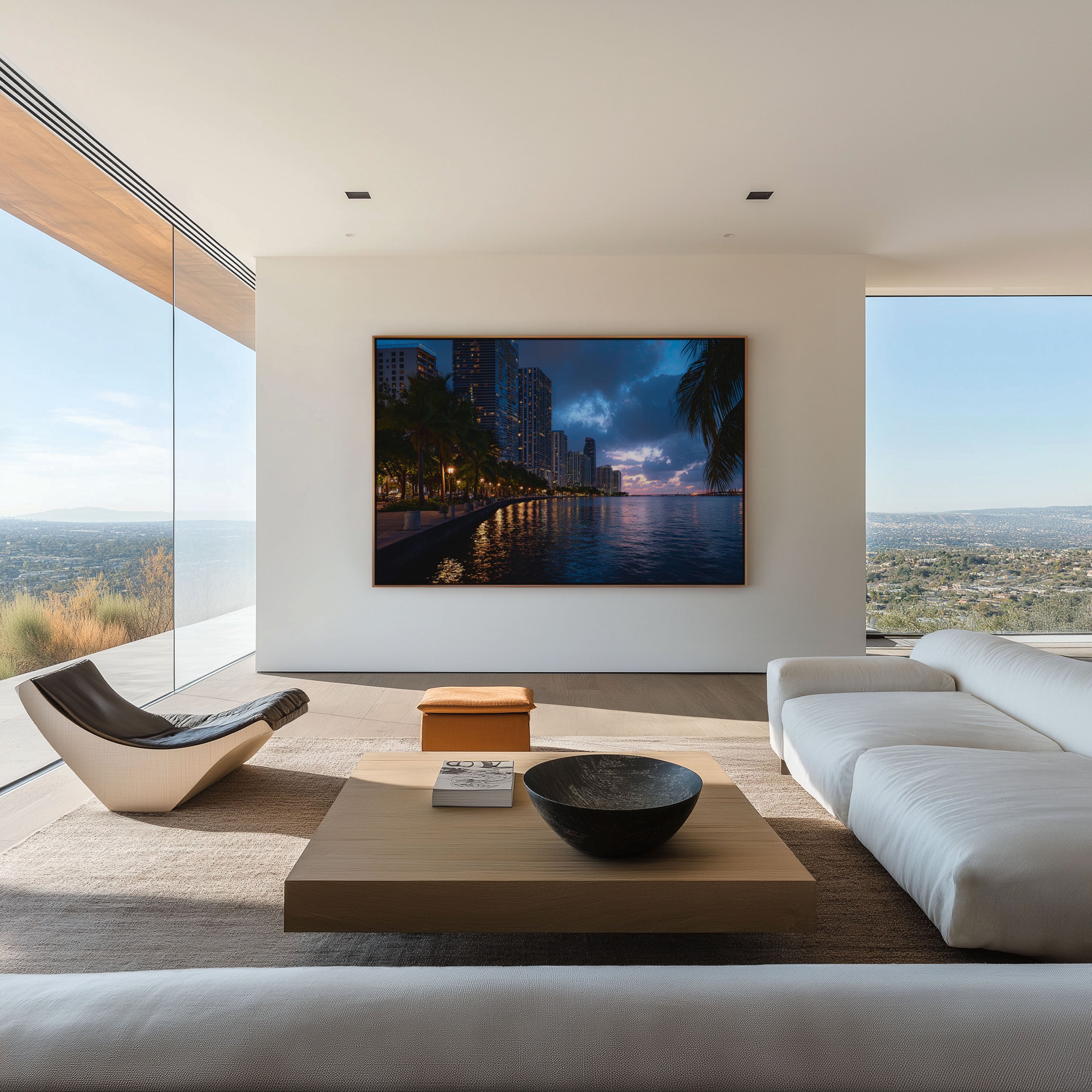Miami Brickell Waterfront Wall Art Print, Florida Skyline