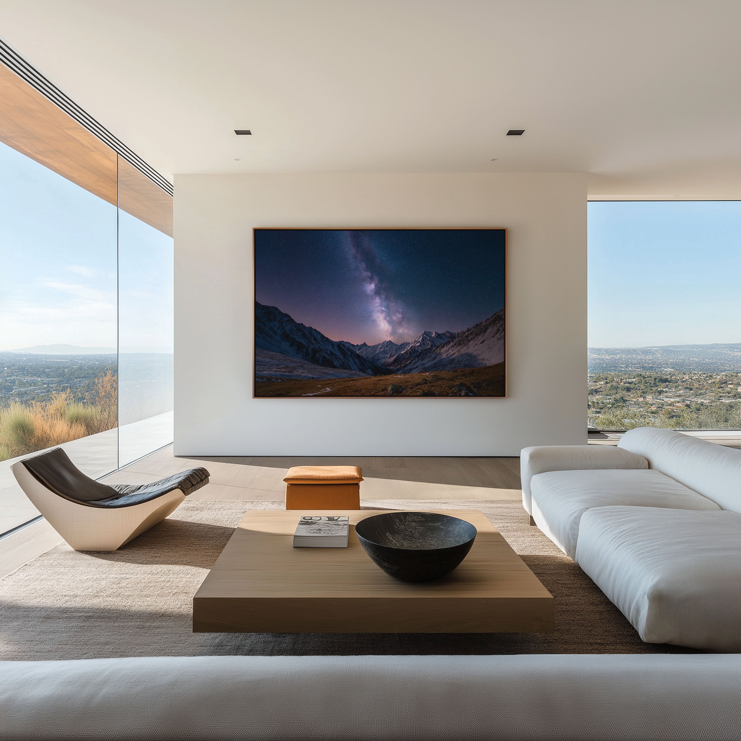 Milky Way Above Frozen Valley Wall Art – Winter Mountain Night Sky
