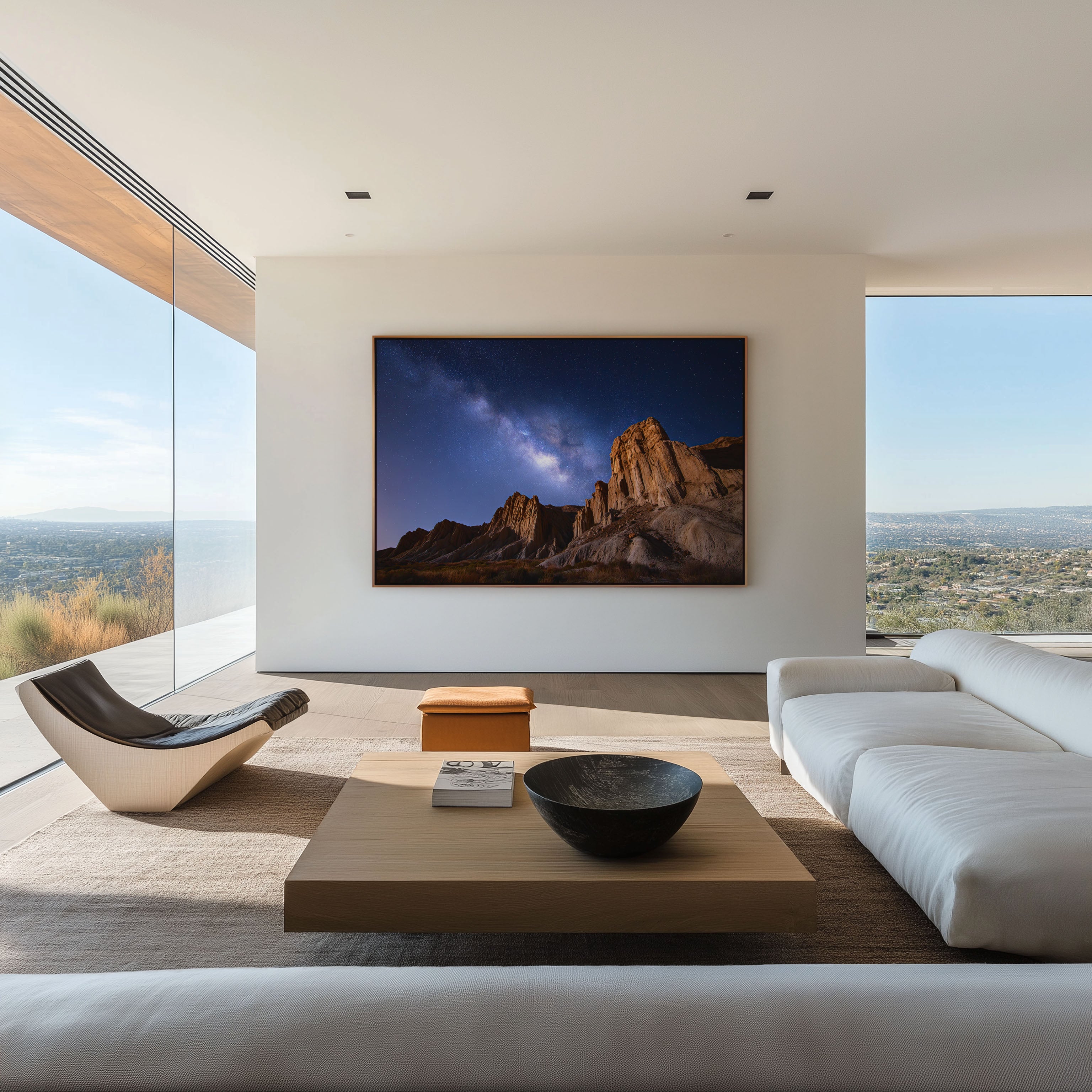 Milky Way Over Ancient Desert Cliffs Wall Art – Night Sky Landscape