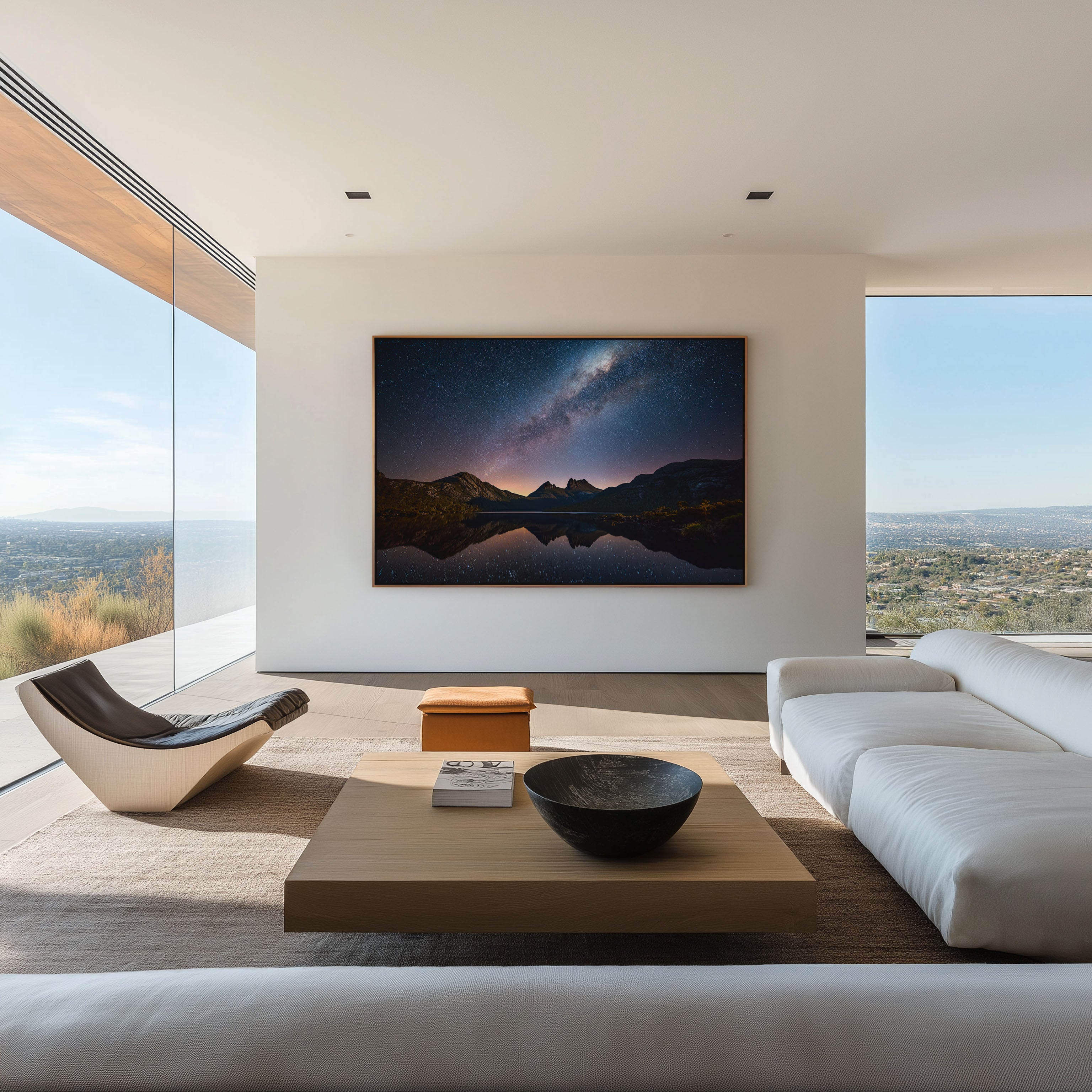 Milky Way Over Cradle Mountain Wall Art – Night Sky Reflection Lake
