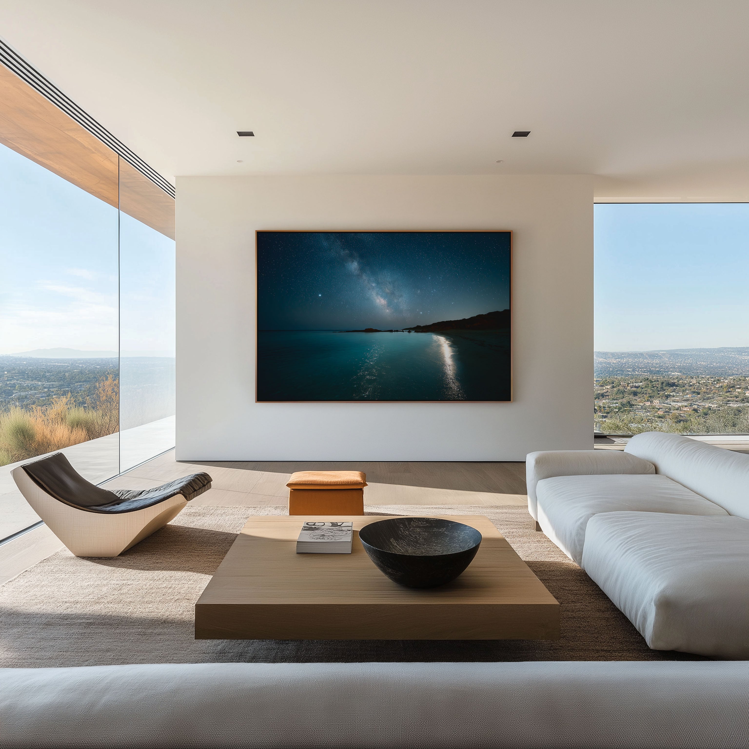 Milky Way Over Ocean Beach Wall Art – Coastal Night Sky Galaxy Landscape