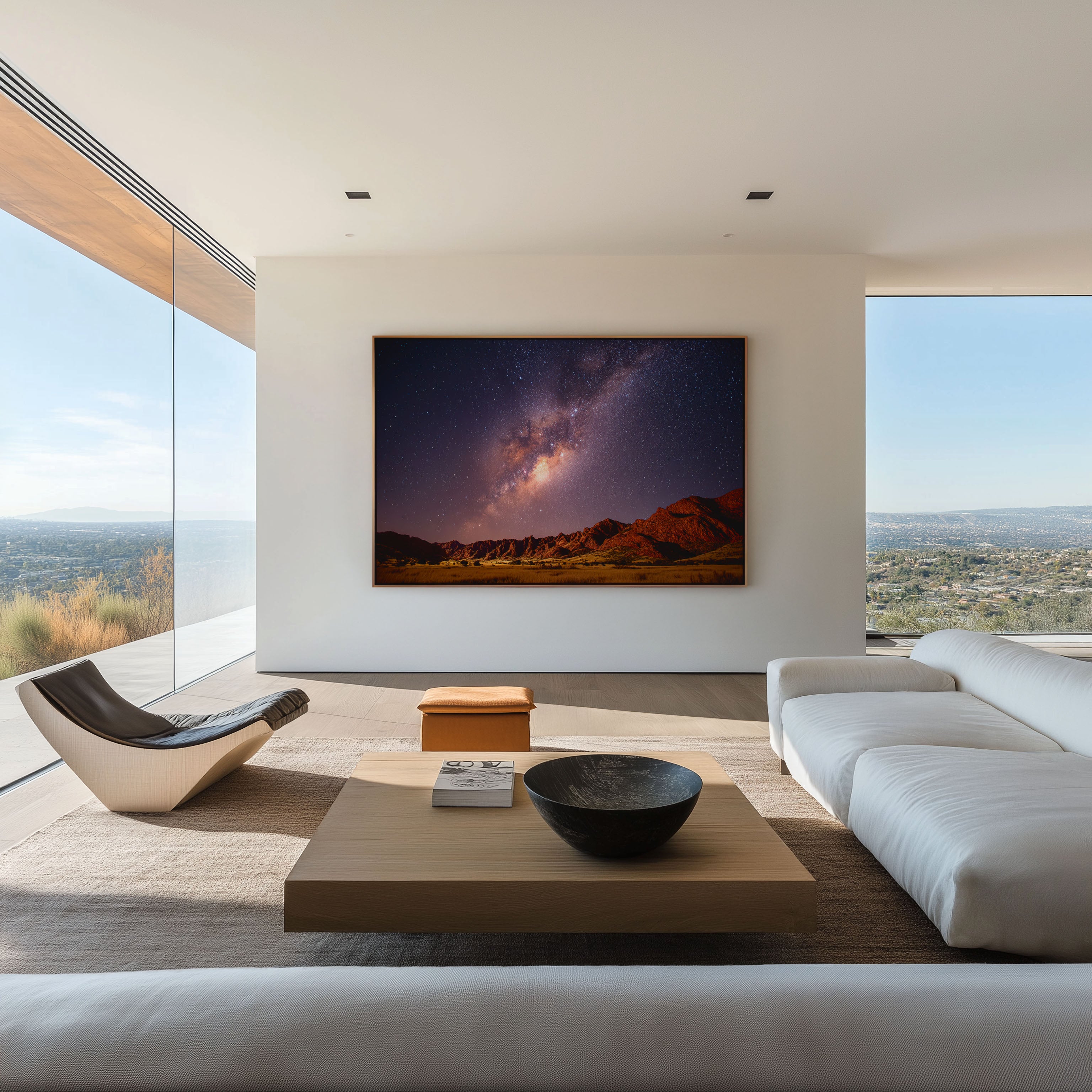 Milky Way Over Red Rock Mountains Wall Art – Desert Night Sky Print