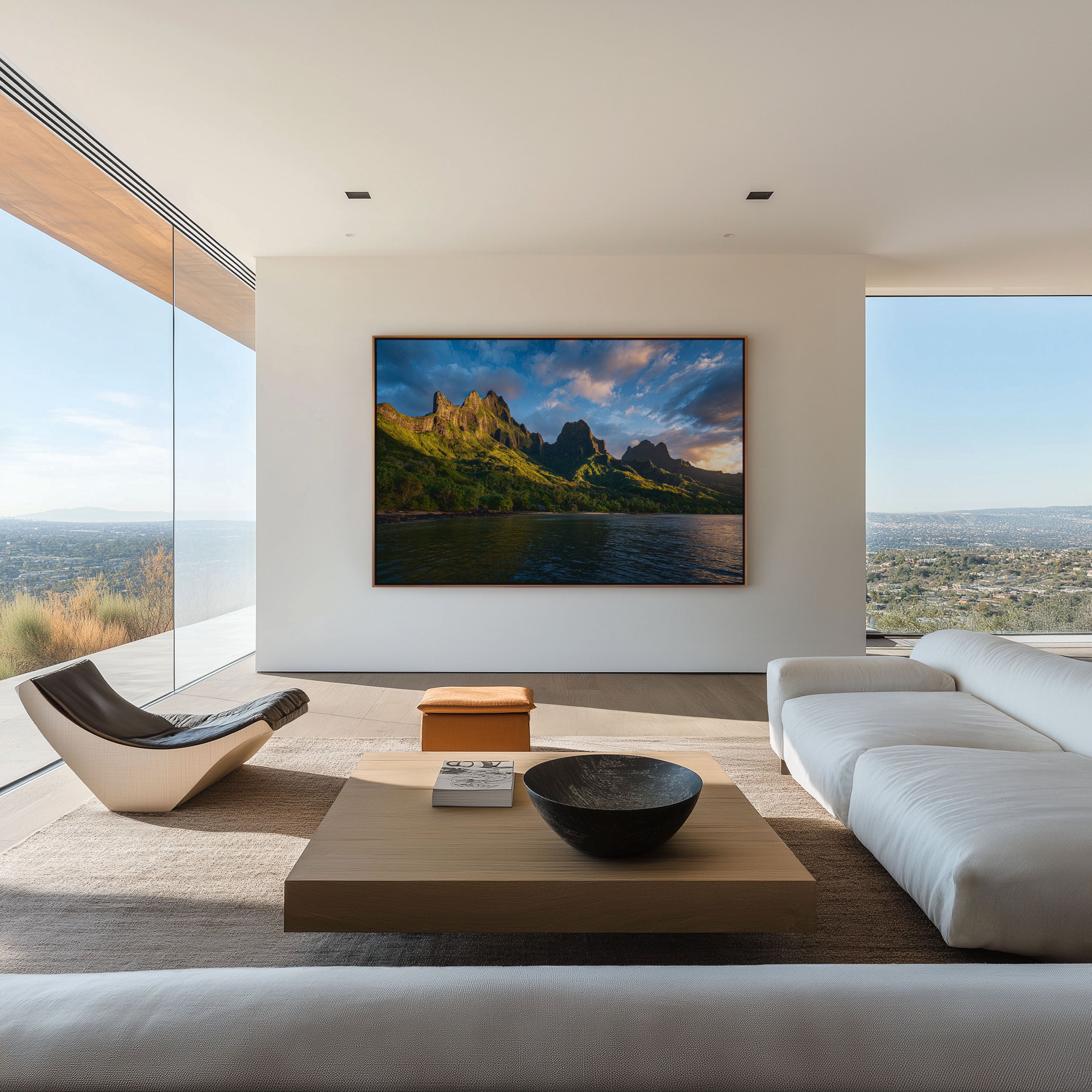 Moorea Island Mountain Wall Art Print – French Polynesia Tropical Landscape