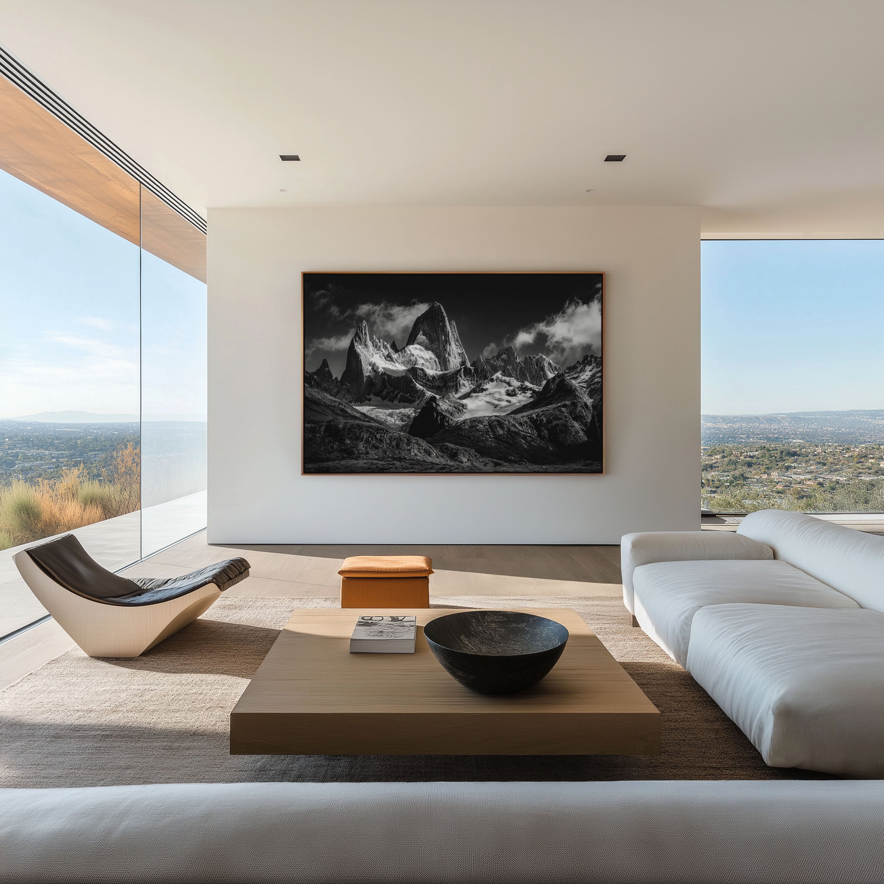 Mount Fitz Roy Patagonia Black & White Wall Art Print