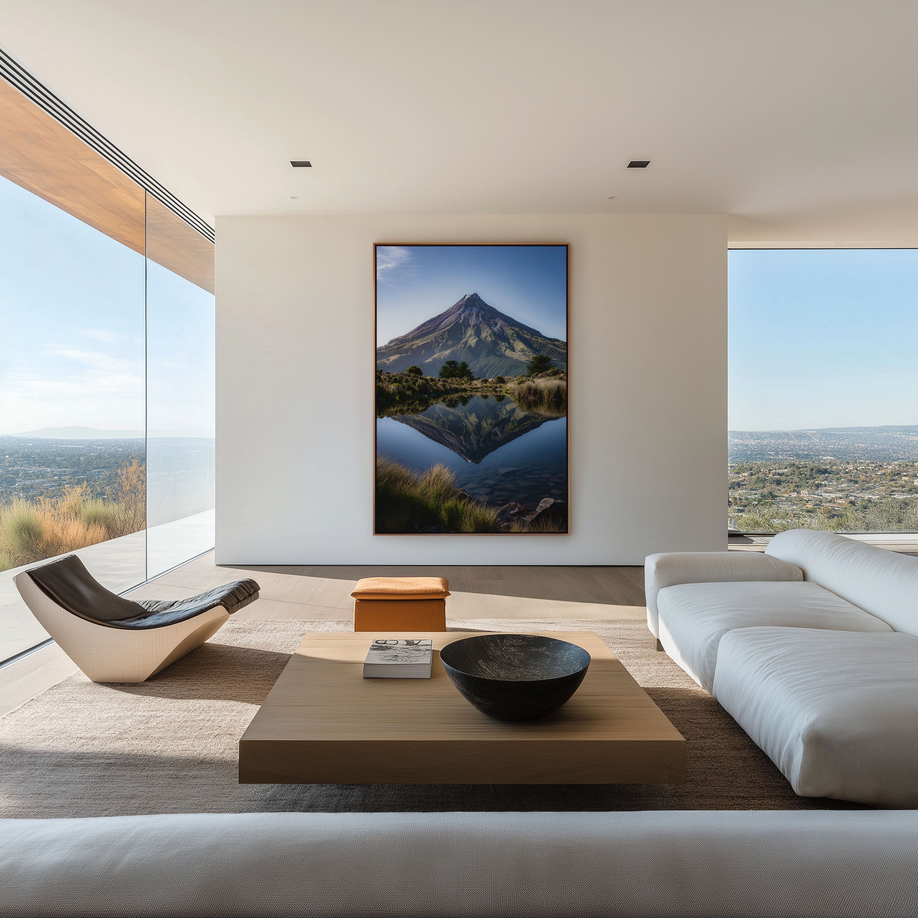 Mount Taranaki Perfect Symmetry Lake Reflection New Zealand Wall Art Print | New Zealand Volcano Landscape Photography Poster | Alpine Nature Decor
