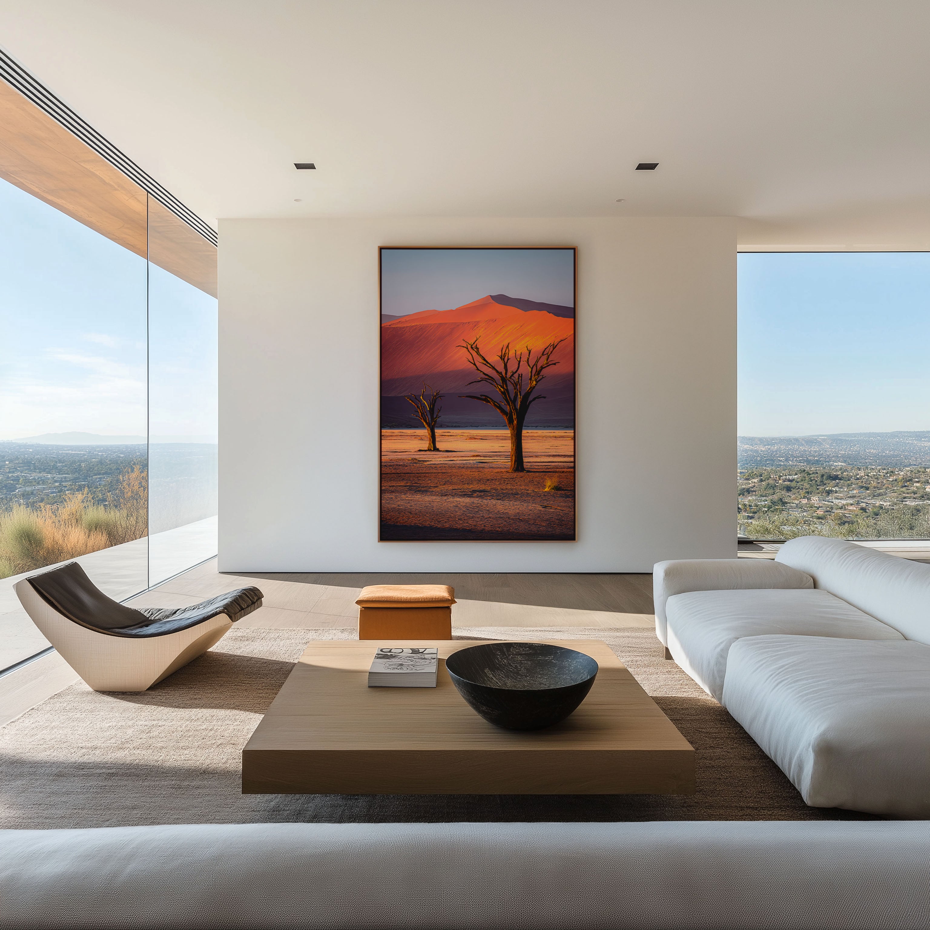 Namib Desert Dead Trees Red Sand Dunes Sunrise Deadvlei Namibia Wall Art Print | Africa Desert Landscape Photography Poster | Minimalist Nature Decor