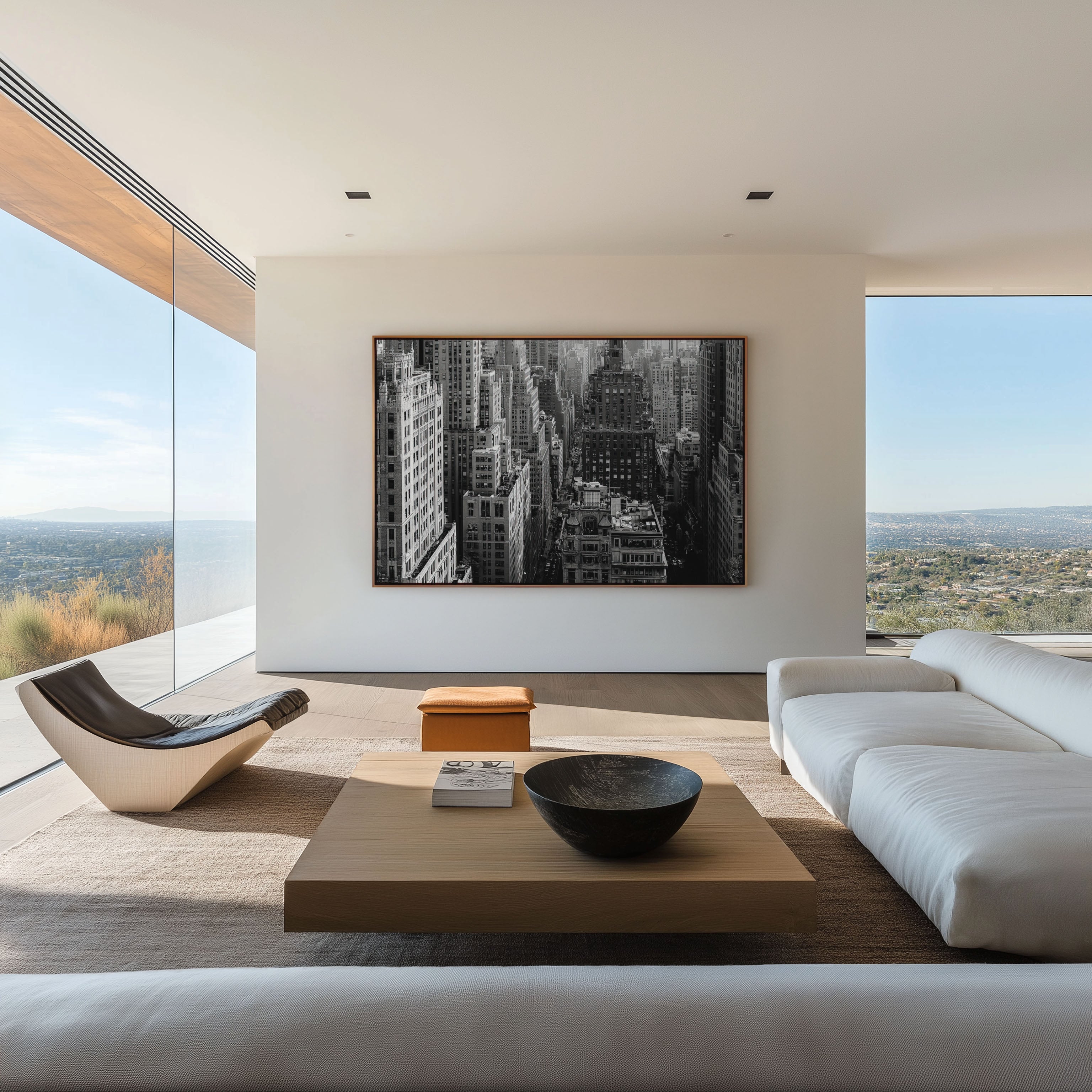 New York City Skyline Black & White Canvas Print